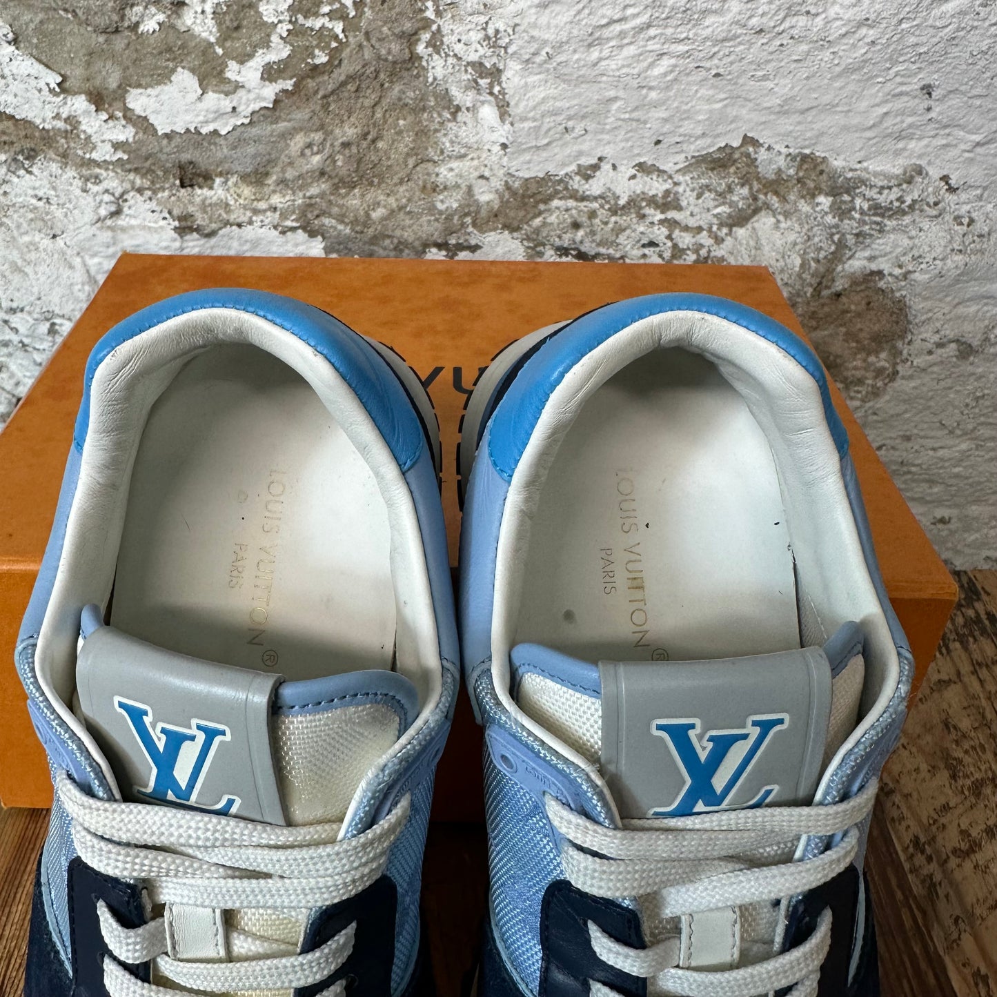 Louis Vuitton Blue Monogram Navy Runaway Sneaker Sz 6.5 (5LV)