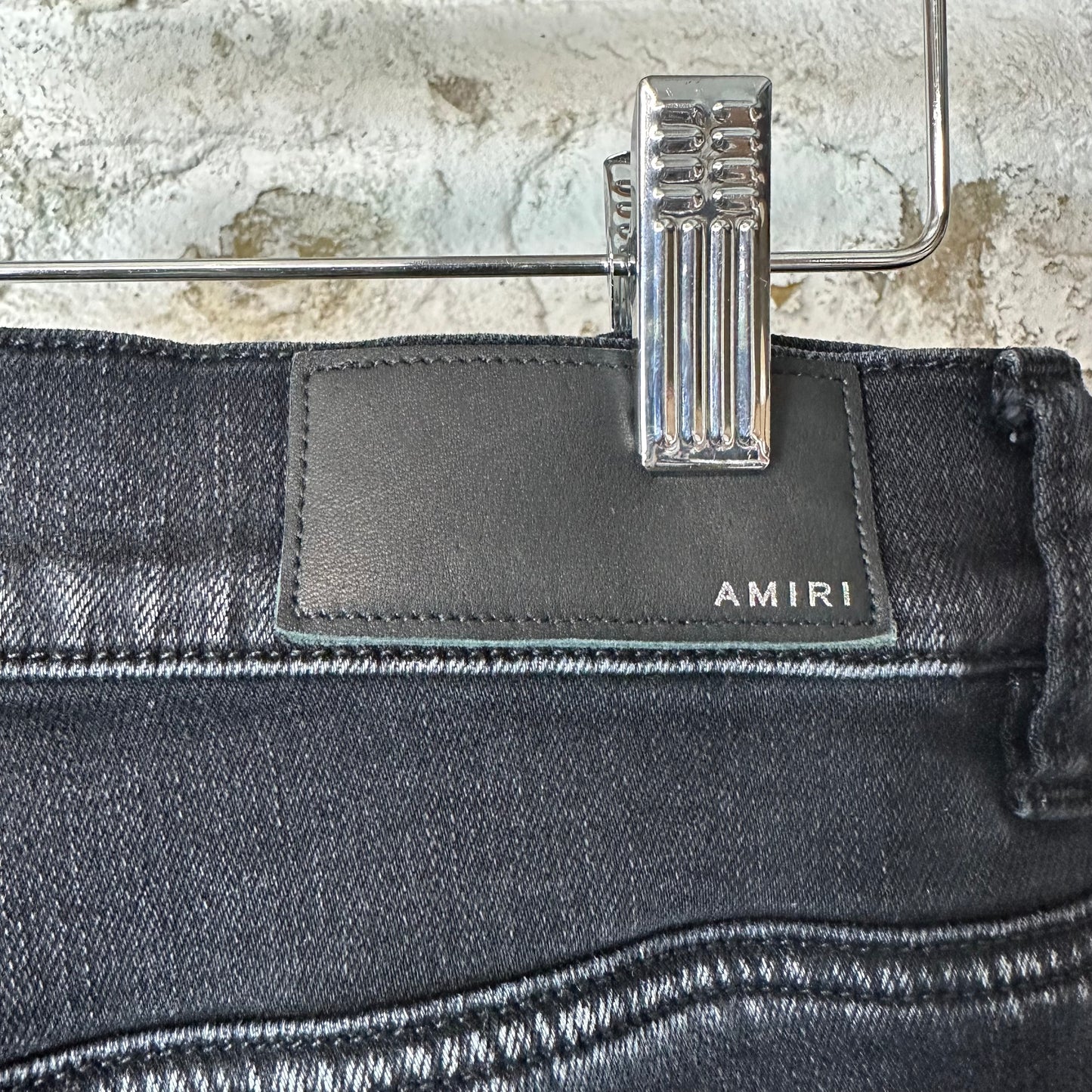 Amiri Plain Faded Black DIstressed Denim Jeans Sz 30