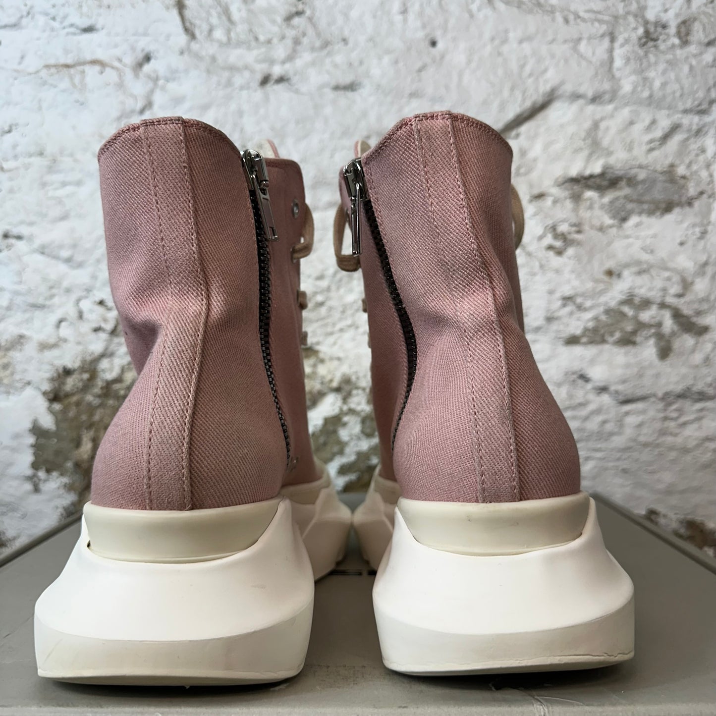 Rick Owens High Pink Canvas Abstract Sneaker Sz 6.5 (39)