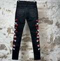 Amiri MX1 Red White Bone Black Denim Jeans Sz 29