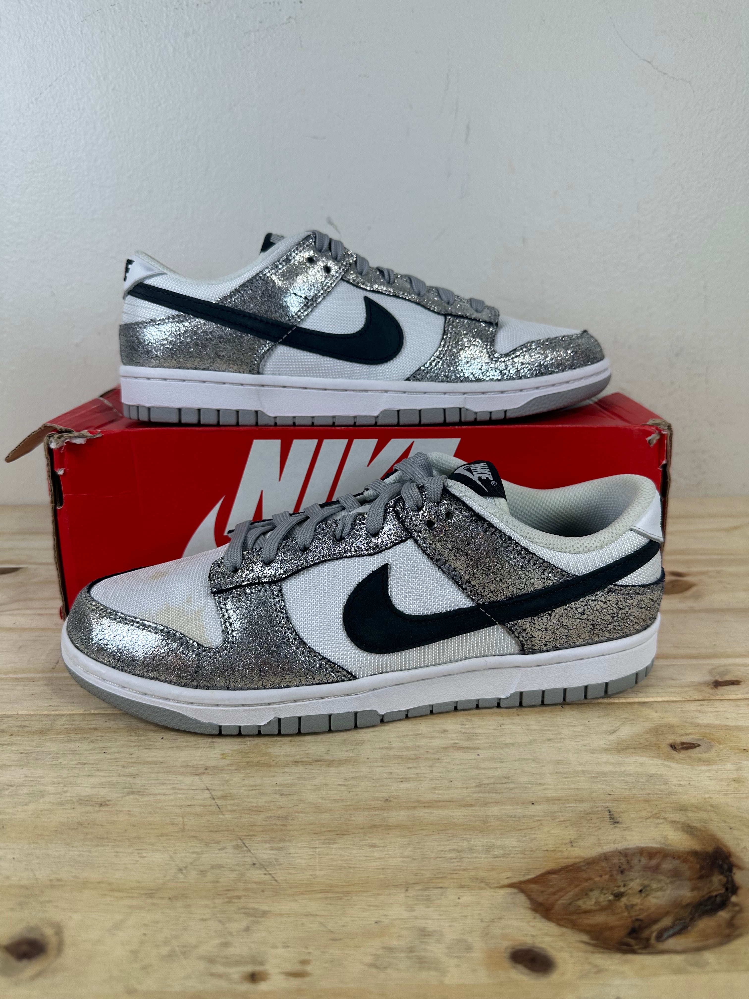 Nike Dunk Low Golden Gals Metallic Silver Sz 8.5(10W)