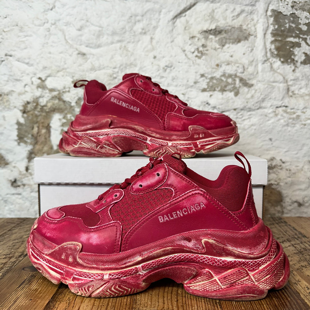 Balenciaga Triple S Red Dyed Sneaker Sz 7 (40)