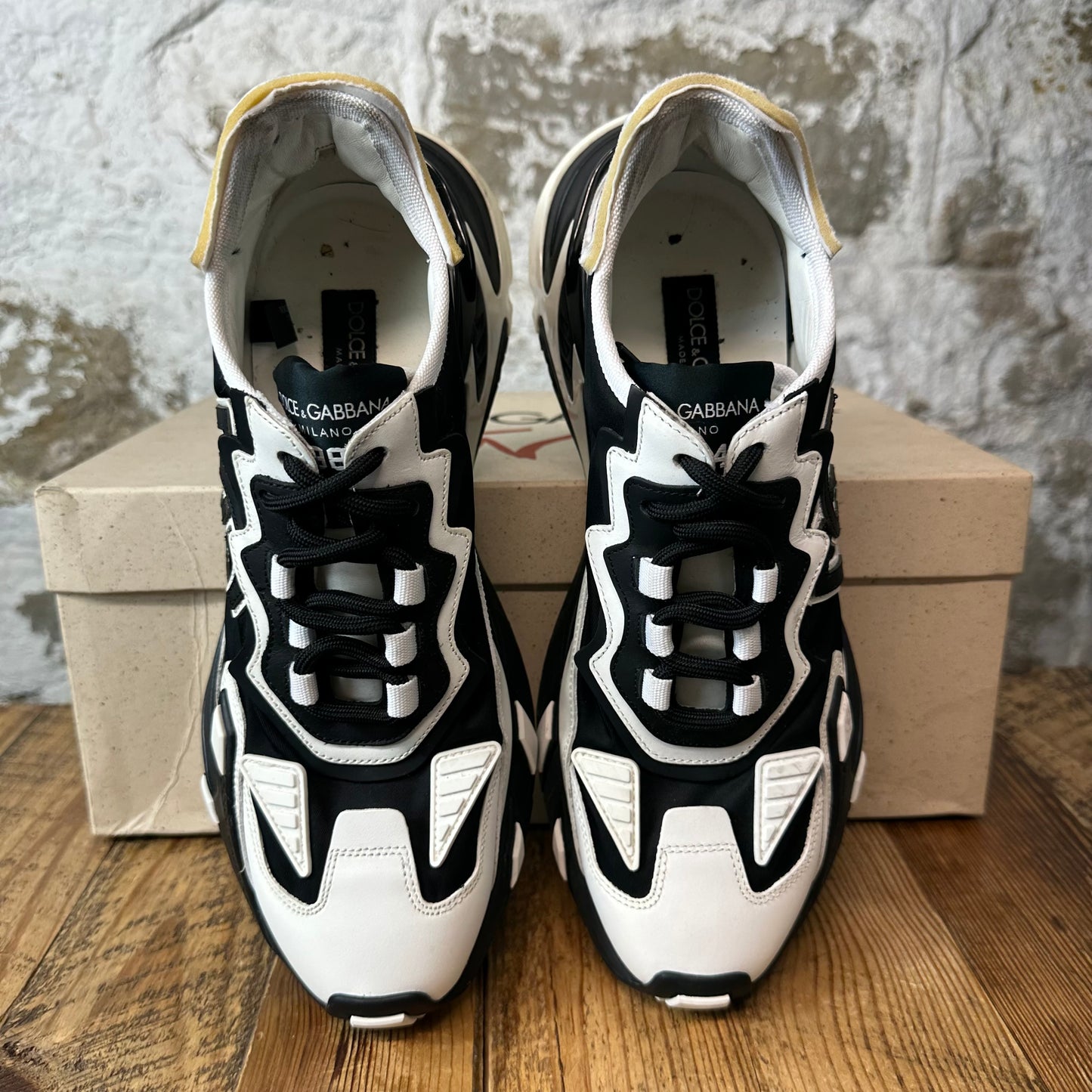 Dolce Gabbana Faster Black White Runner Sneaker Sz 9 (42)
