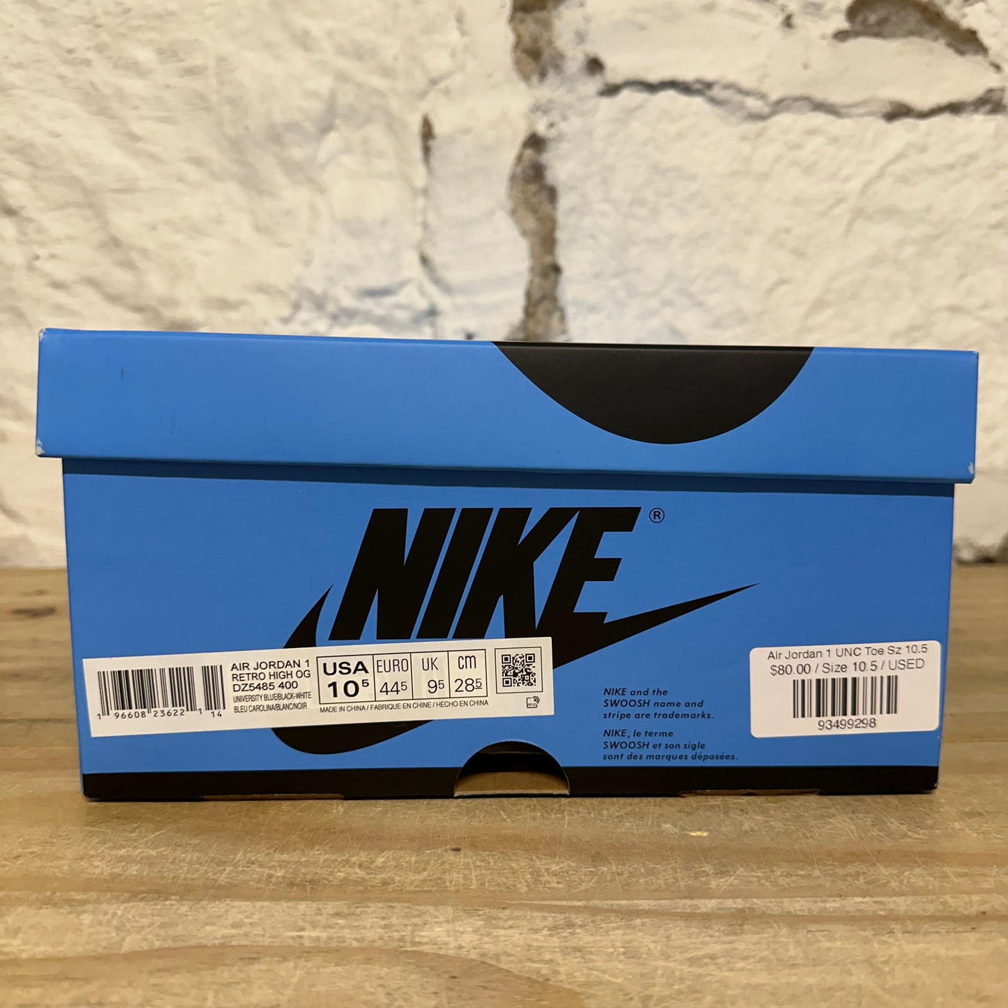 Air Jordan 1 UNC Toe Sz 10.5