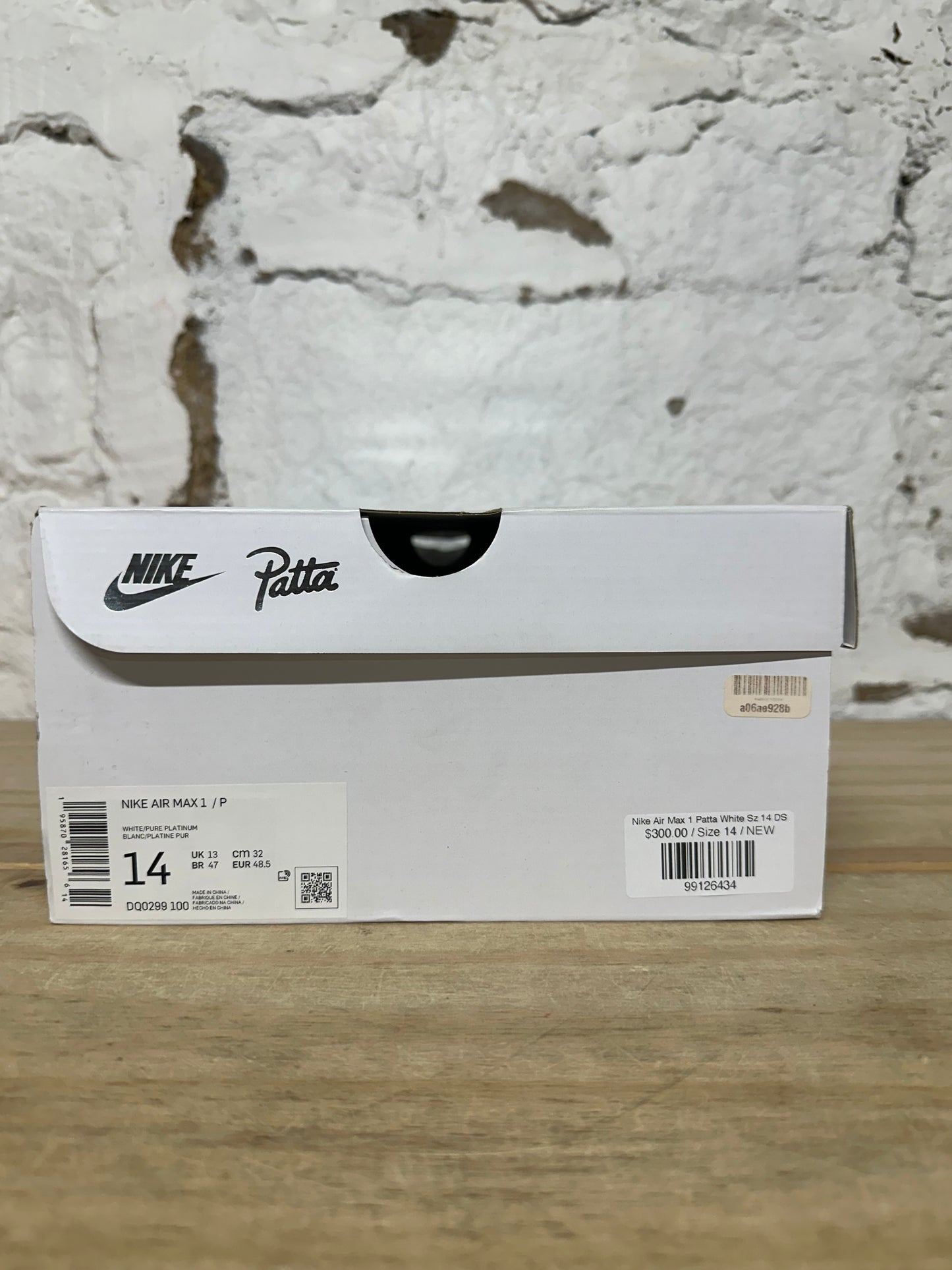Nike Air Max 1 Patta White Sz 14 DS