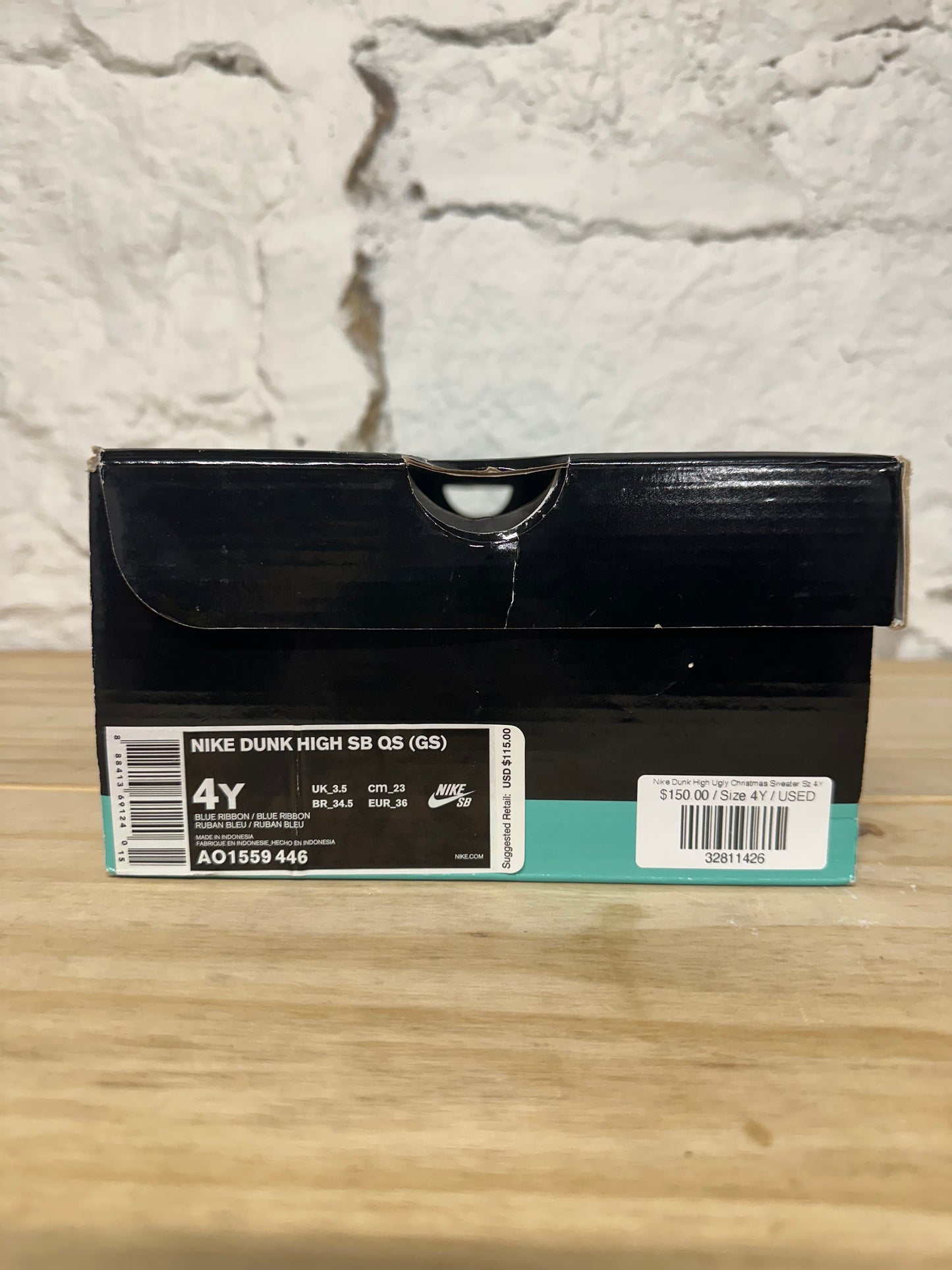 Nike Dunk High Ugly Christmas Sweater Sz 4Y