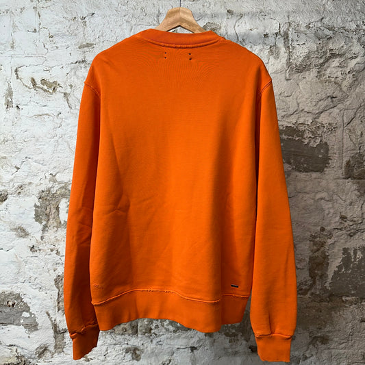 Amiri White Paisley Spell Crewneck Orange Sz M