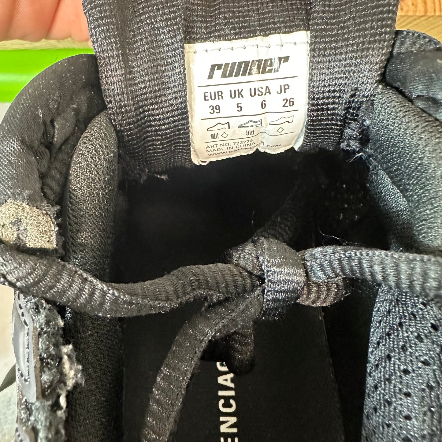 Balenciaga Runner Triple Black Sneaker Sz 6.5 (39)