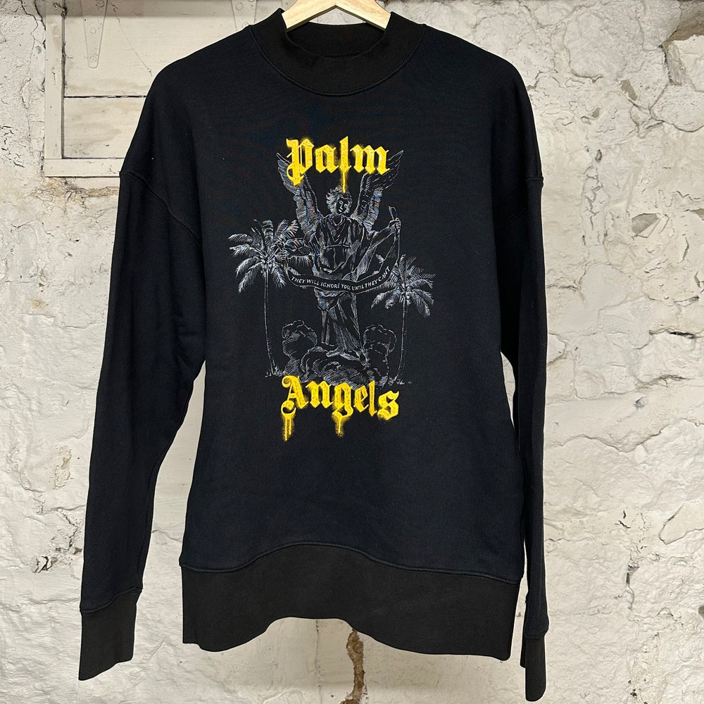 Palm Angels Angel Logo Crewneck Black Sz M