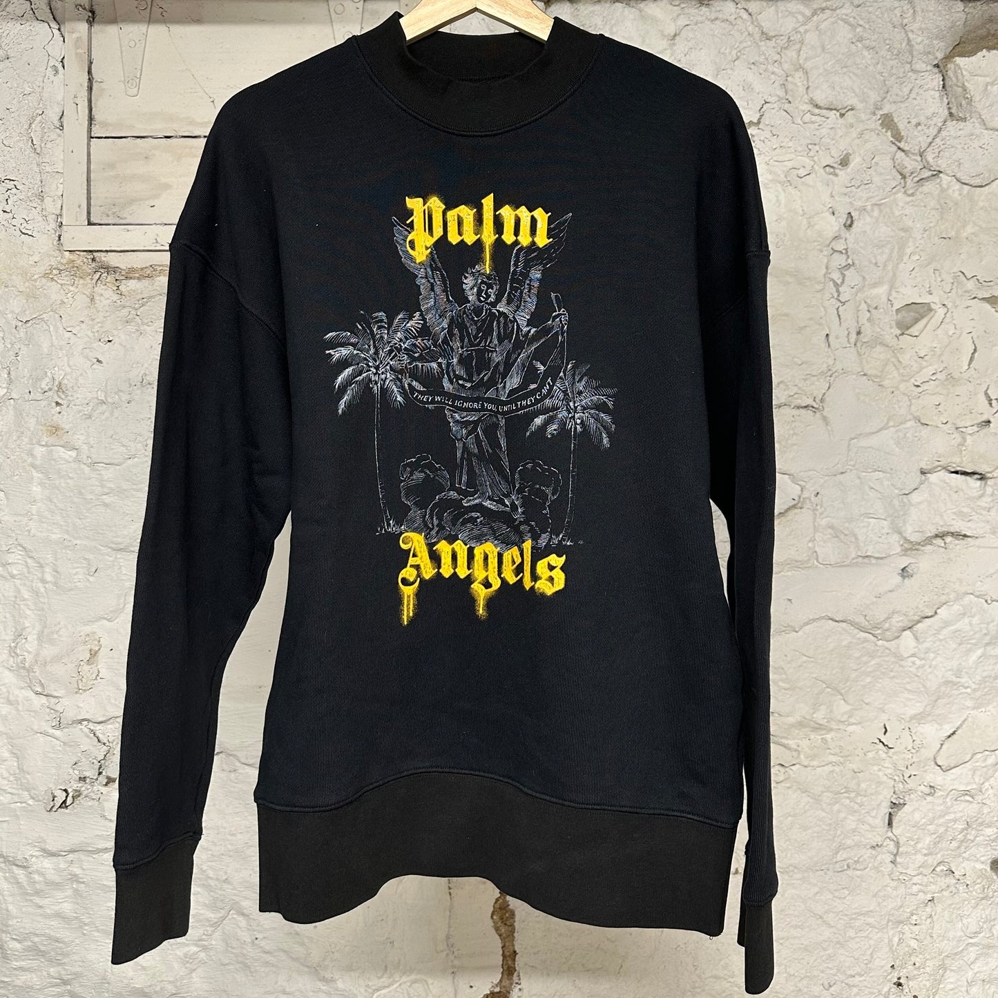 Palm Angels Angel Logo Crewneck Black Sz M