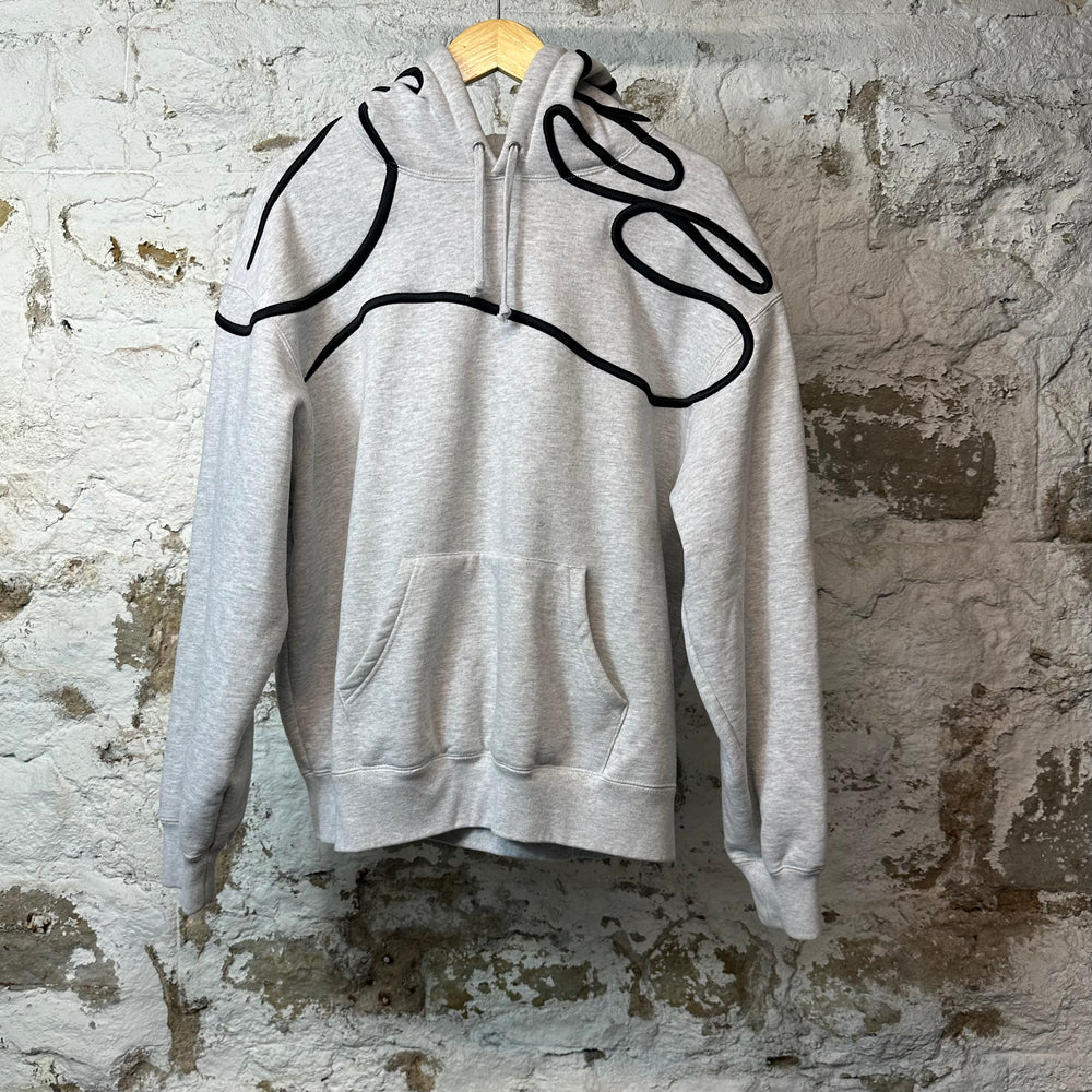 Supreme Shoulder Script Hoodie Gray Sz M