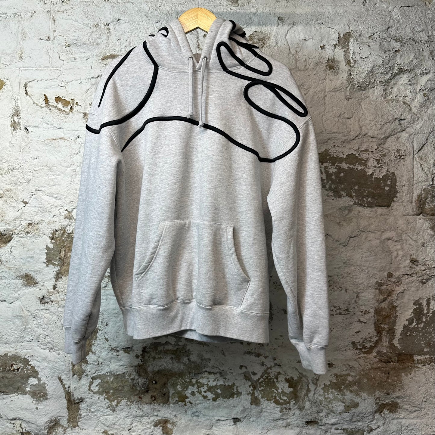 Supreme Shoulder Script Hoodie Gray Sz M