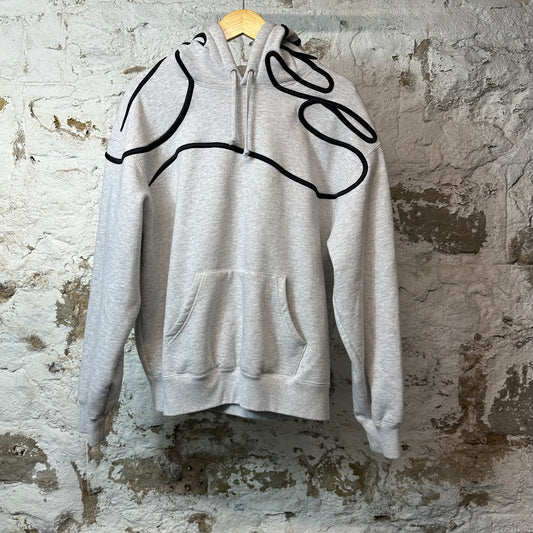 Supreme Shoulder Script Hoodie Gray Sz M