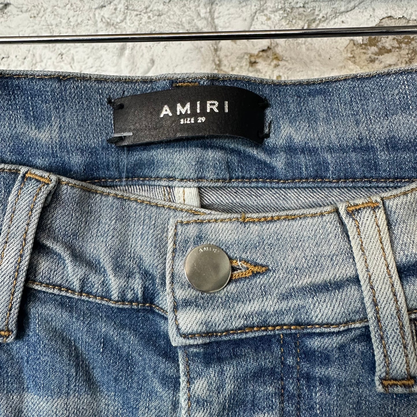 Amiri MX1 Blue Paisley Blue Denim Jeans Sz 29
