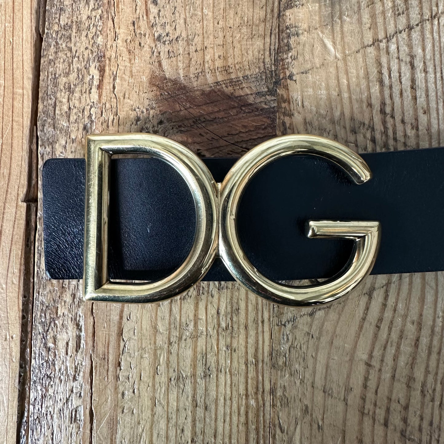Dolce Gabbana Gold Buckle Black Belt Sz (100/40)