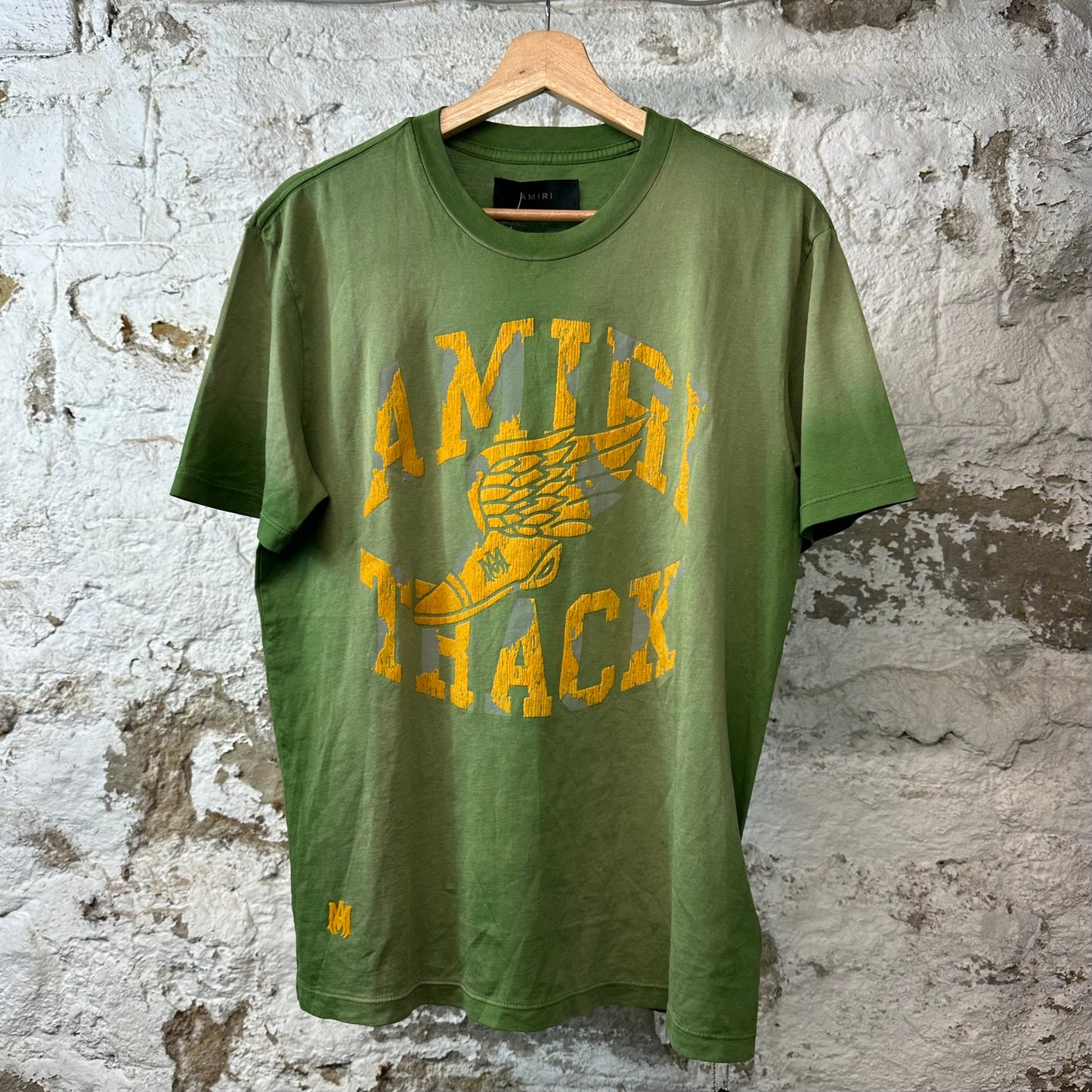 Amiri Yellow Track T-shirt Green Sz XS