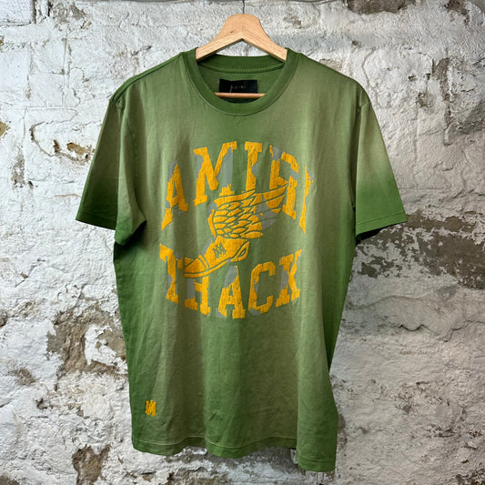 Amiri Yellow Track T-shirt Green Sz XS