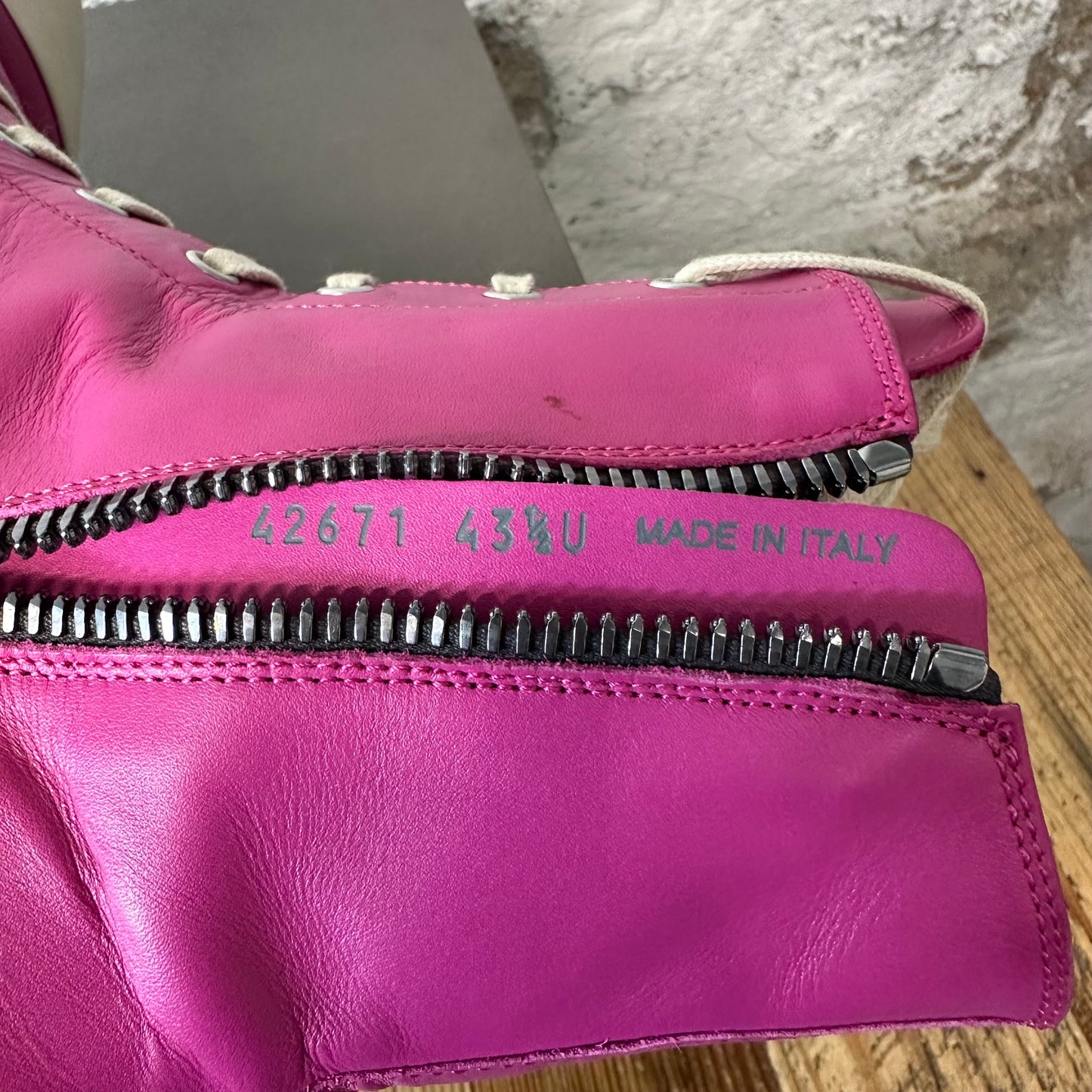 Rick Owens High Hot Pink Milk Sneaker Sz 10.5 (43.5)