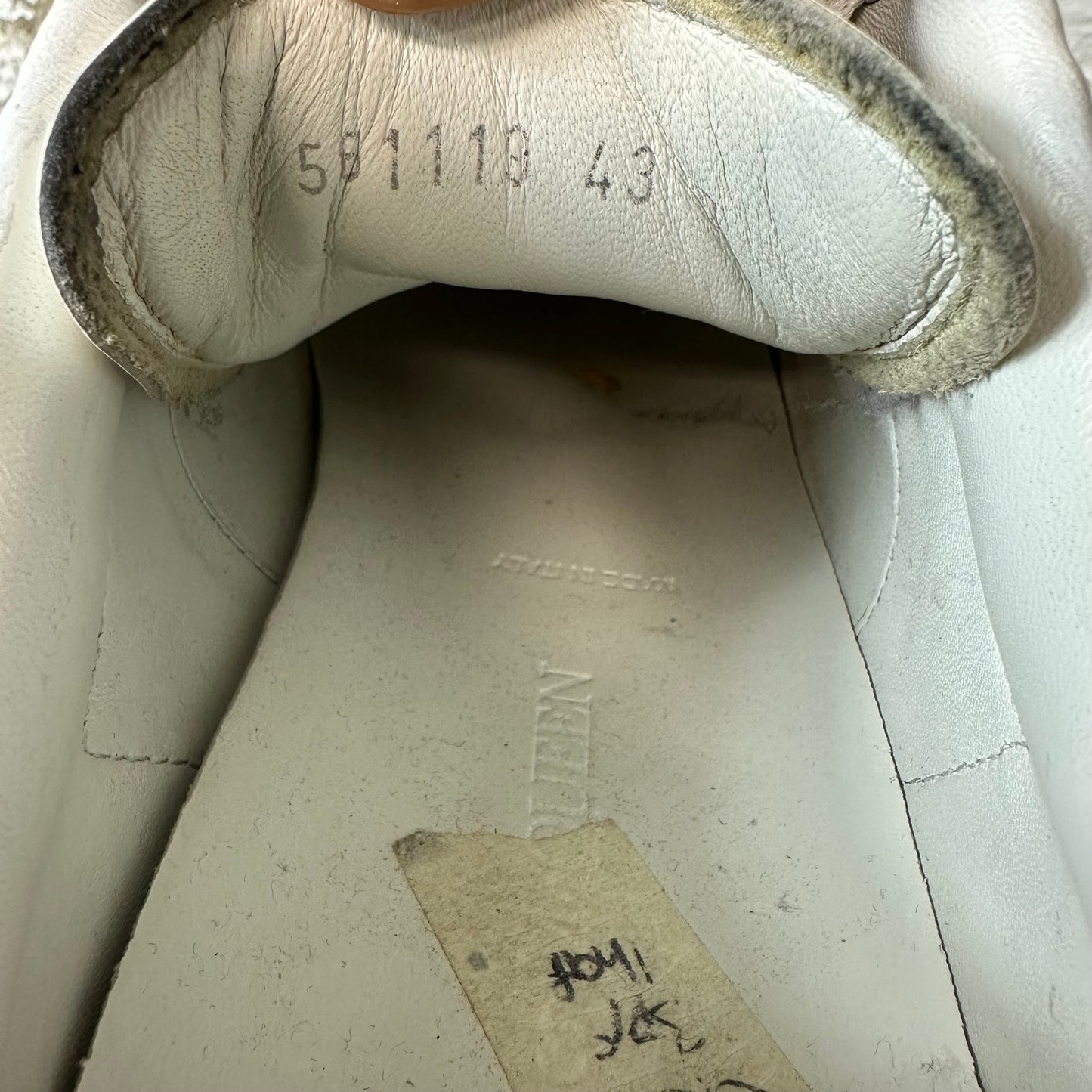 Alexander Mcqueen Black Stud Tab White Sneaker Sz 10 (43) No Box