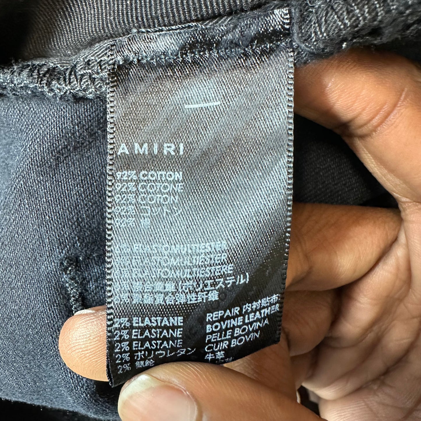 Amiri MX1 Cracked Blue Black Denim Jeans Sz 34