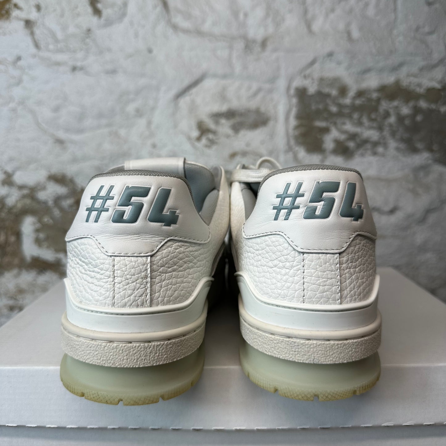 Louis Vuitton Triple White Leather Trainer Sneaker Sz 9.5 (8LV)
