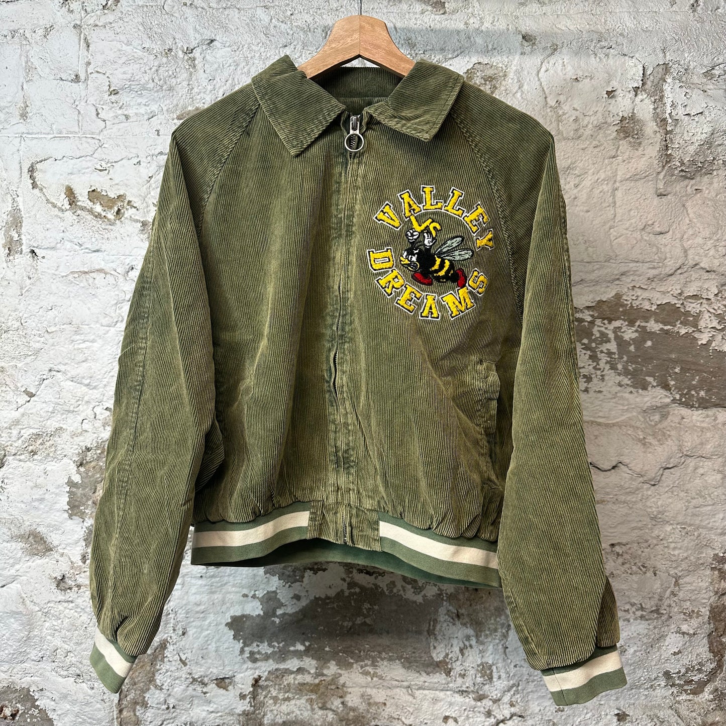 Vale Angry Bee Olive Corduroy Jacket