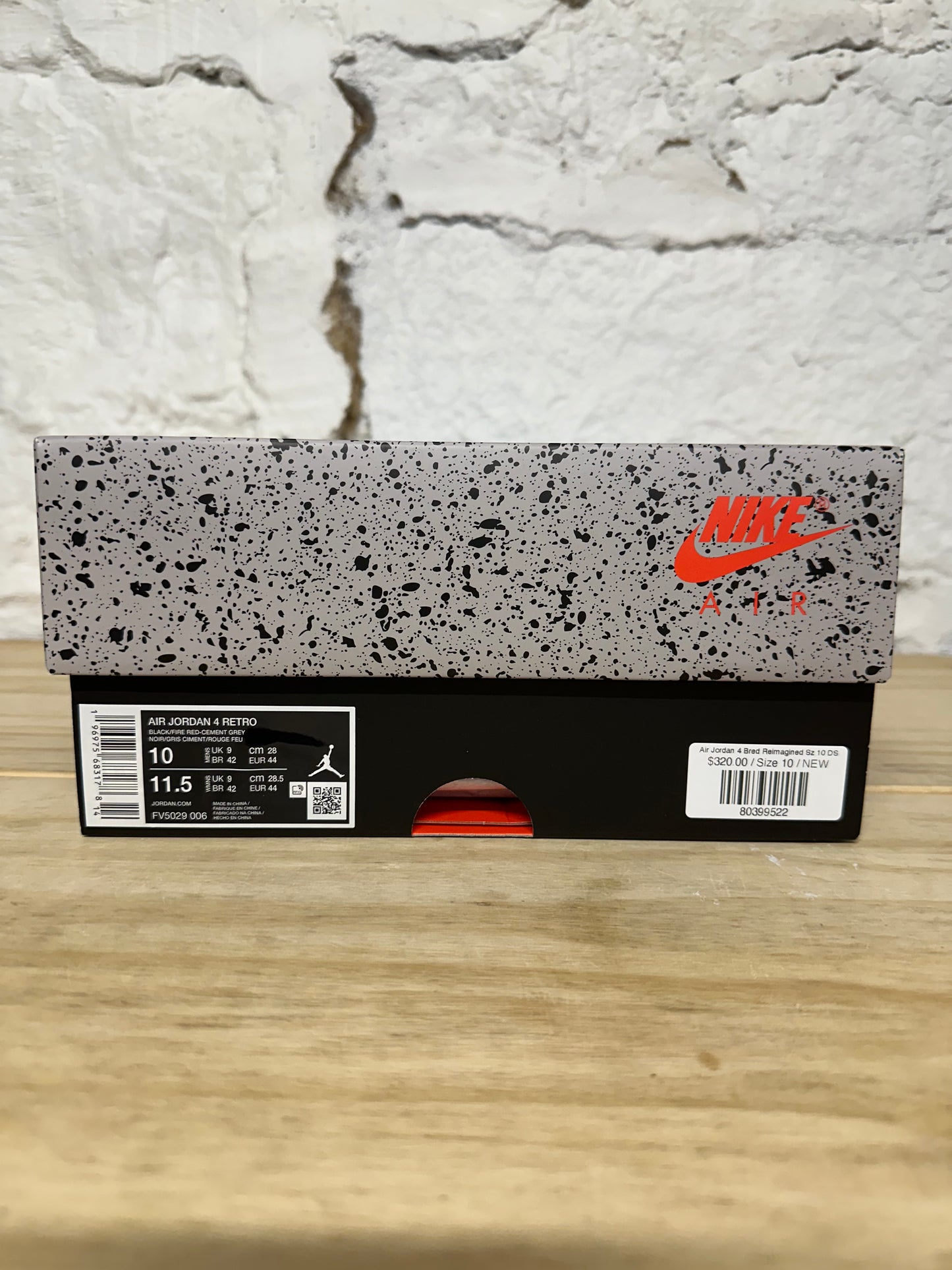 Air Jordan 4 Bred Reimagined Sz 10 DS