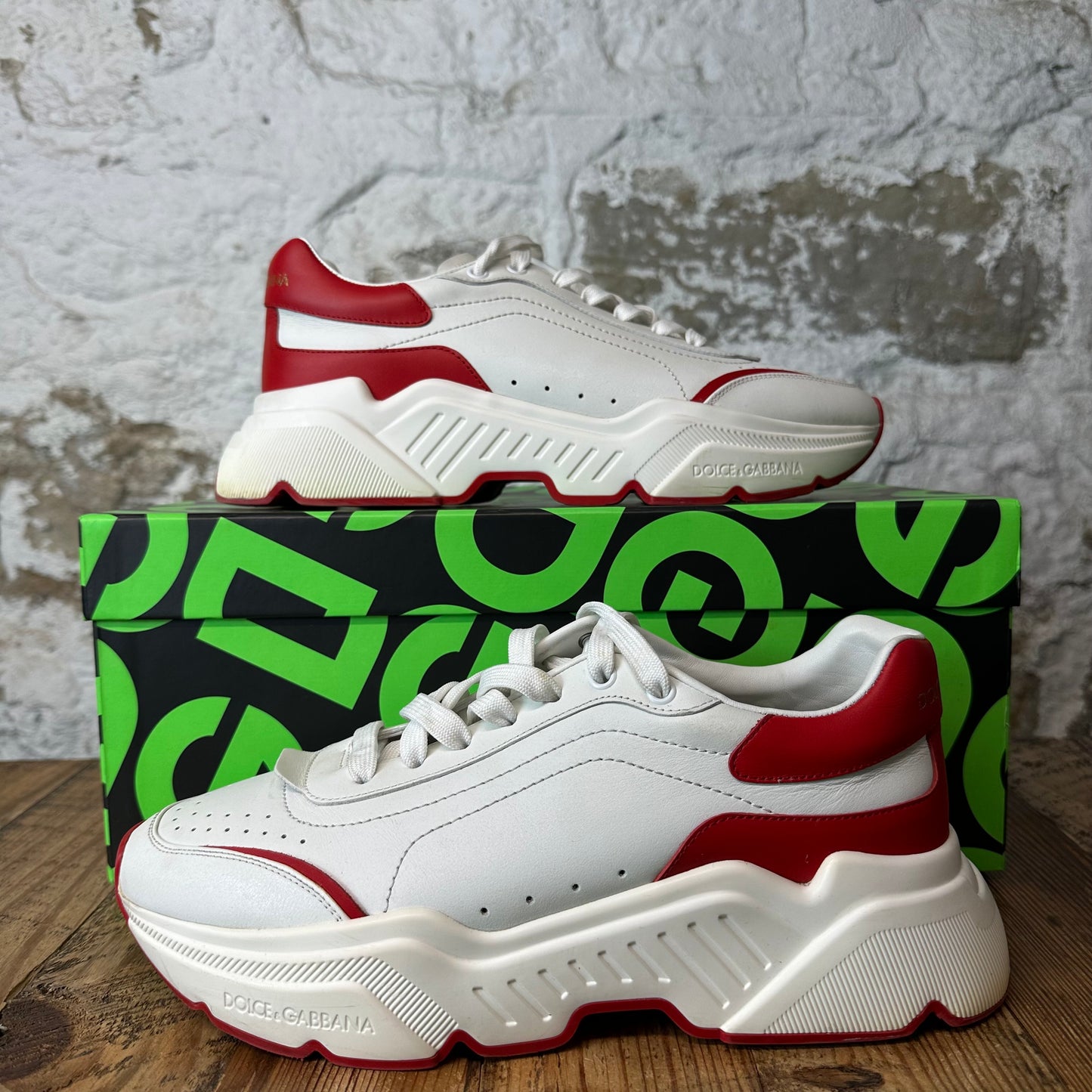 Dolce Gabbana Red White Daymaster Sneaker Sz 8