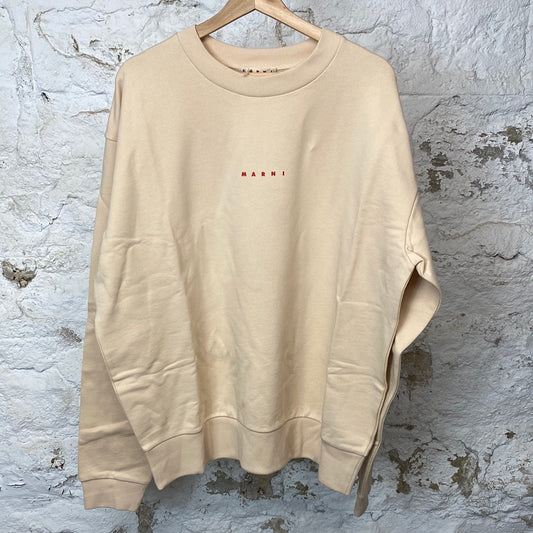 Marni Red Spellout Tan Crewneck Sz (48) DS