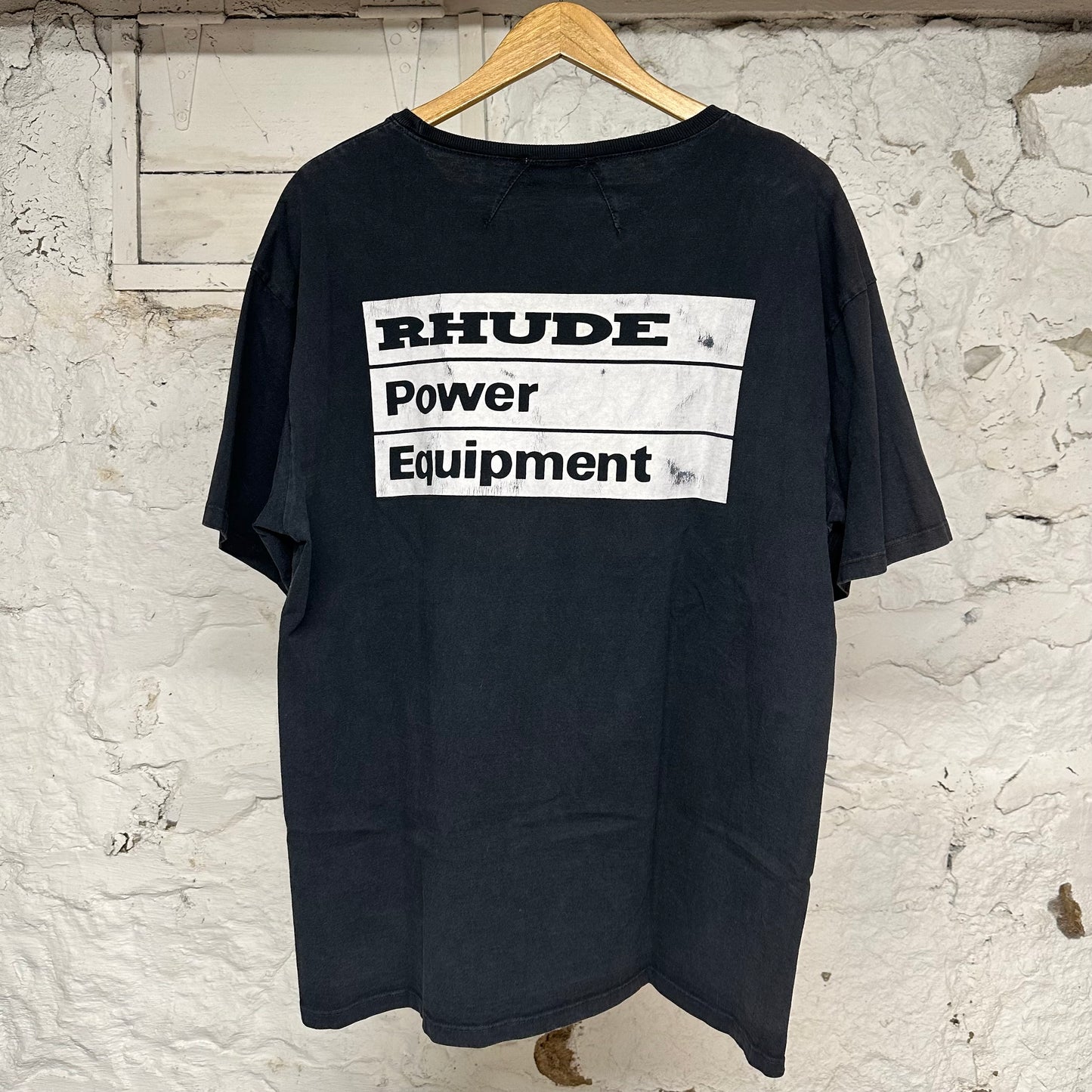 Rhude Power Equipment Black T-Shirt Sz S