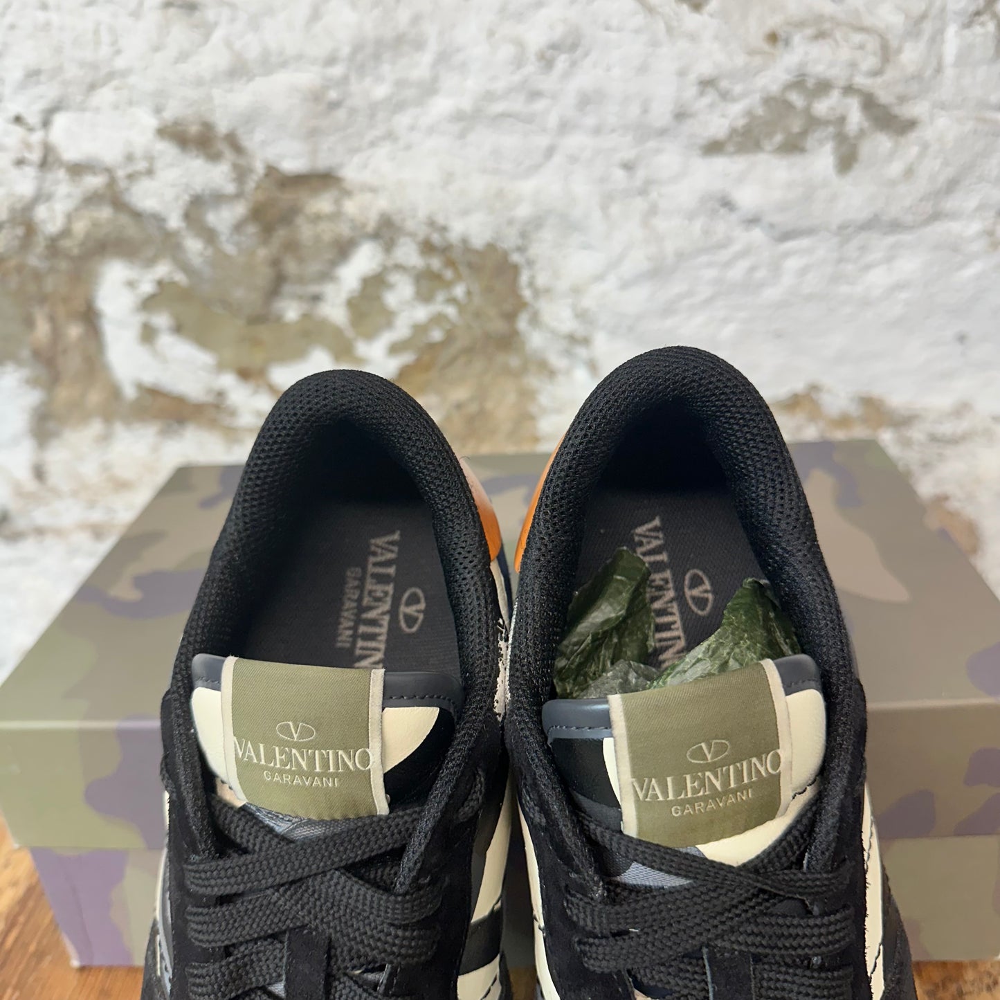 Valentino Blue Camo Black Rock Runner Sneaker Sz 8 (41)