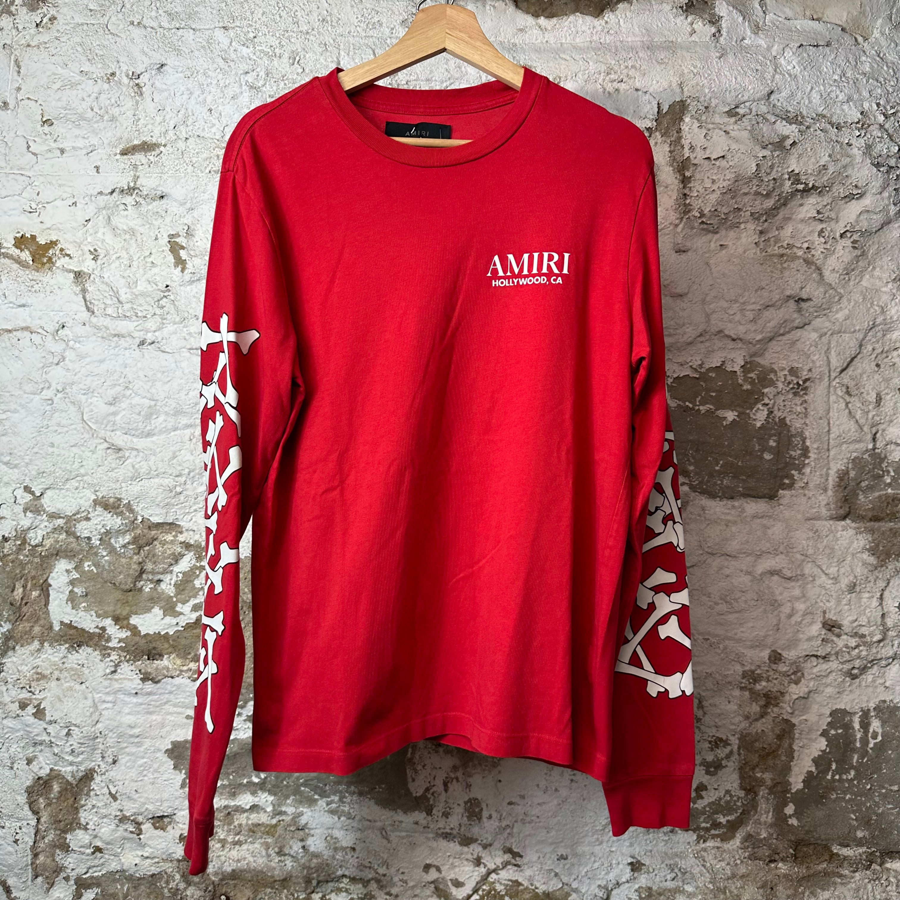 Amiri White Bones L/s Red Sz S