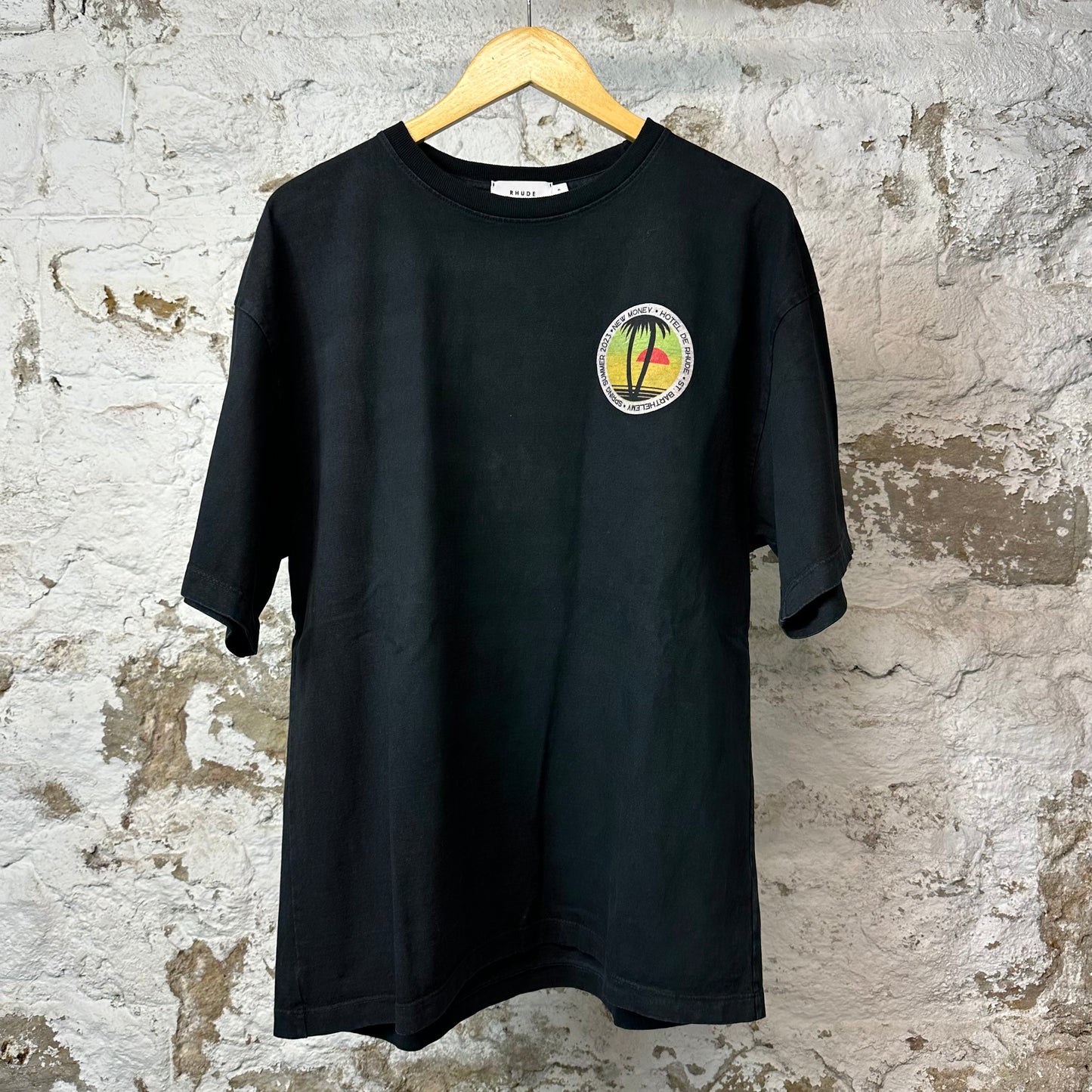 Rhude New Money Circle Logo T-shirt Black Sz M