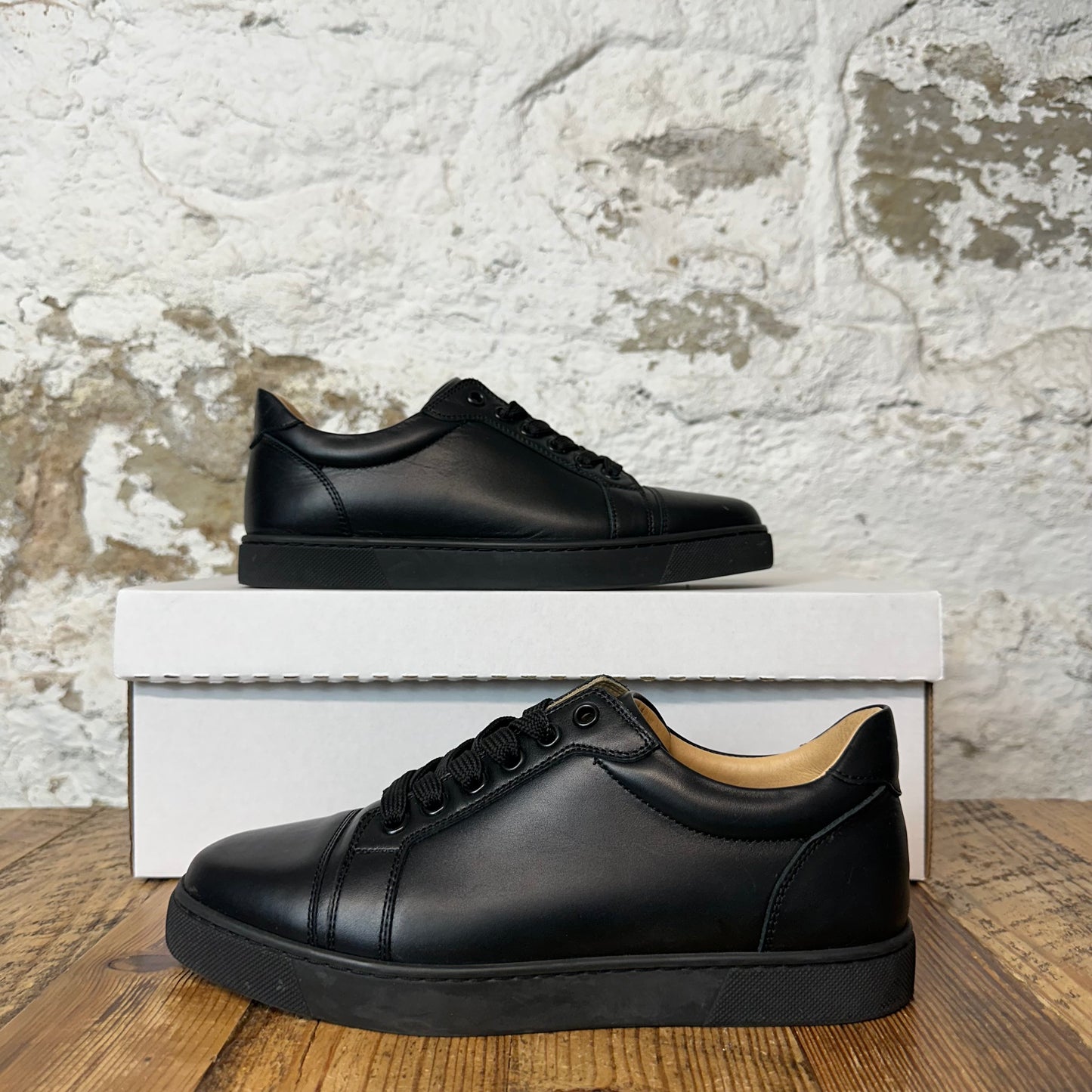 Christian Louboutin Low Black Leather Sneaker Sz 5 (37)