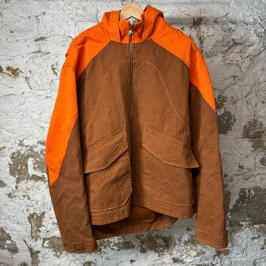 Louis Vuitton Brown Orange Monogram Carpenter Jacket Sz XXL (54)