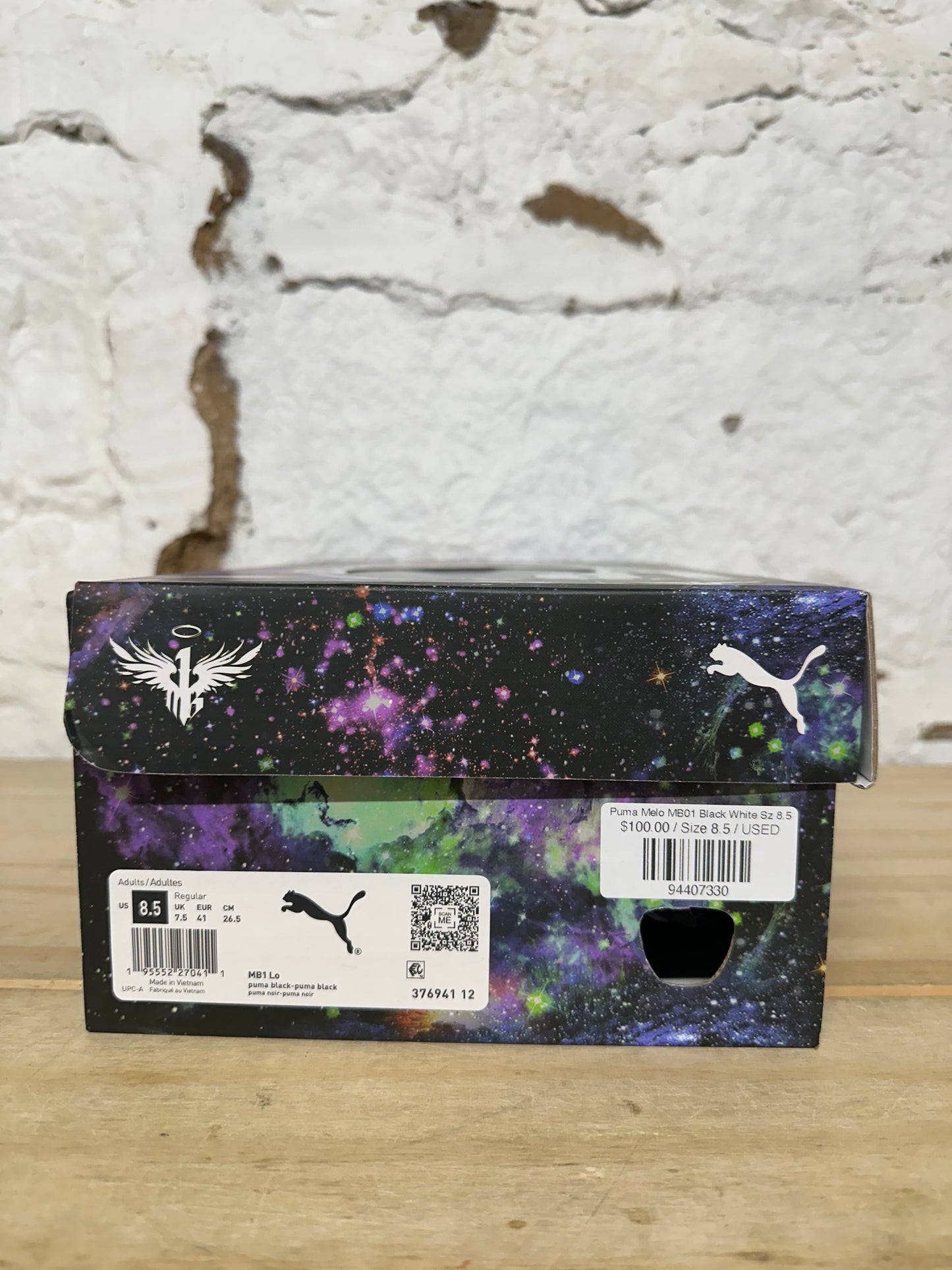 Puma Melo MB01 Black White Sz 8.5