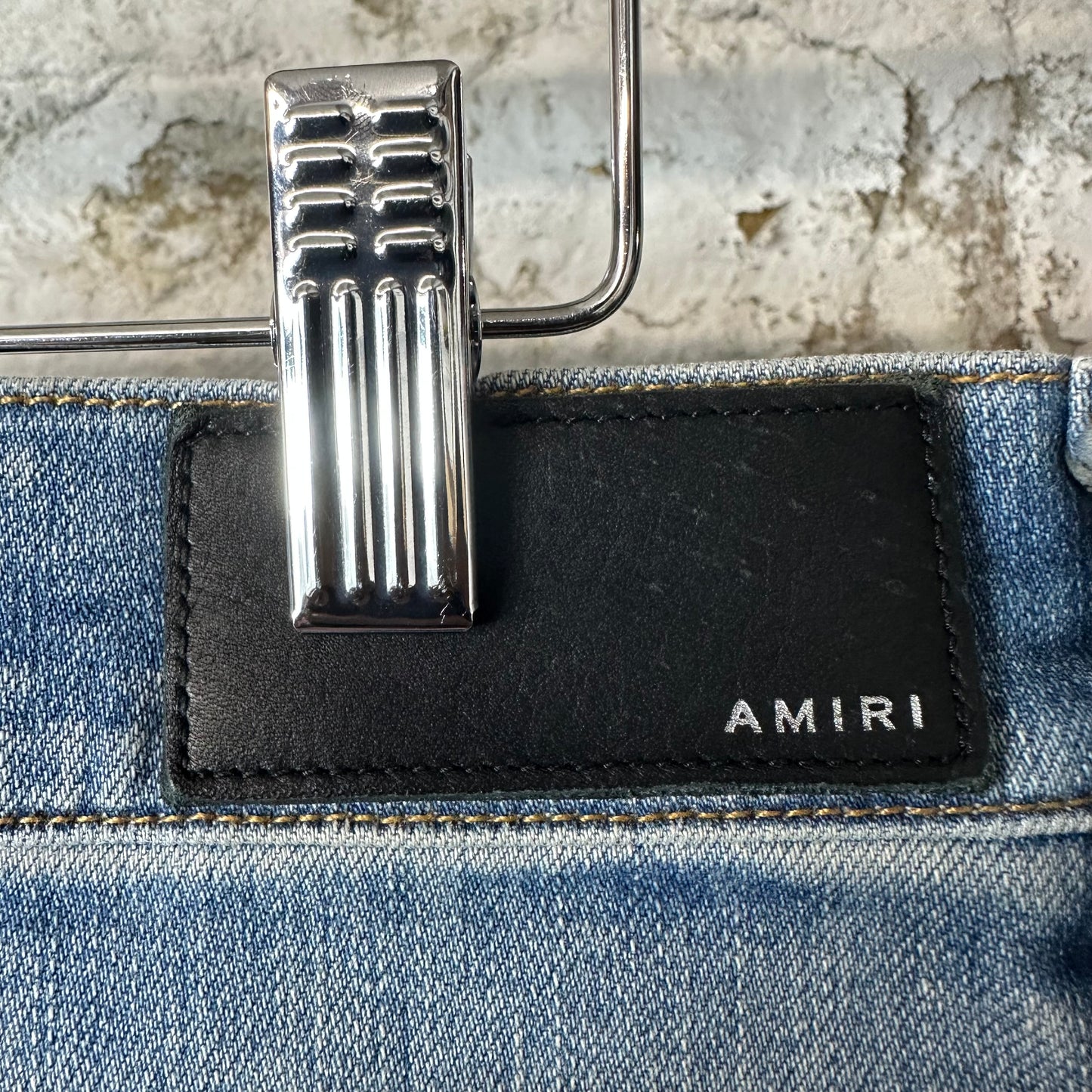 Amiri Plain Distressed Blue Denim Jeans Sz 34