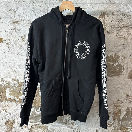 Chrome Hearts Thermal Horseshoe Black Zip Up Hoodie Sz M