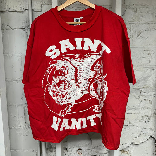 Saint Vanity White Griffin Red T-Shirt Sz L