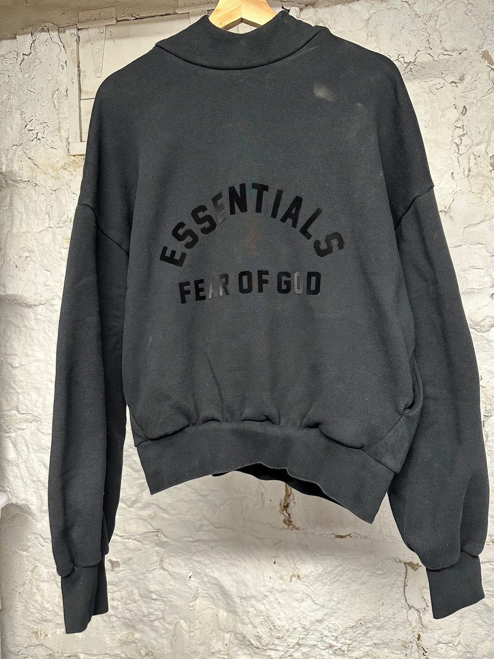 Fear of God Essentials Black Arc Logo Hoodie Sz S