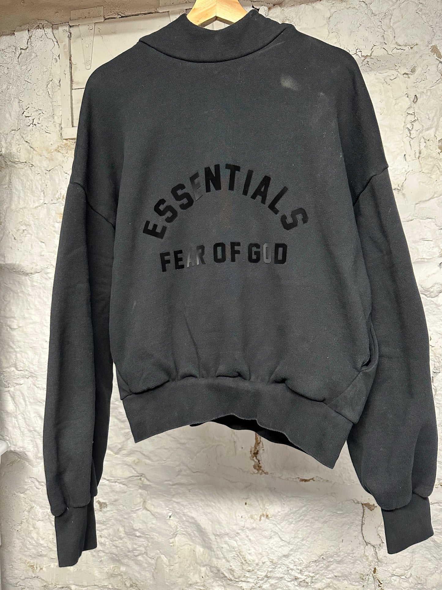 Fear of God Essentials Black Arc Logo Hoodie Sz S
