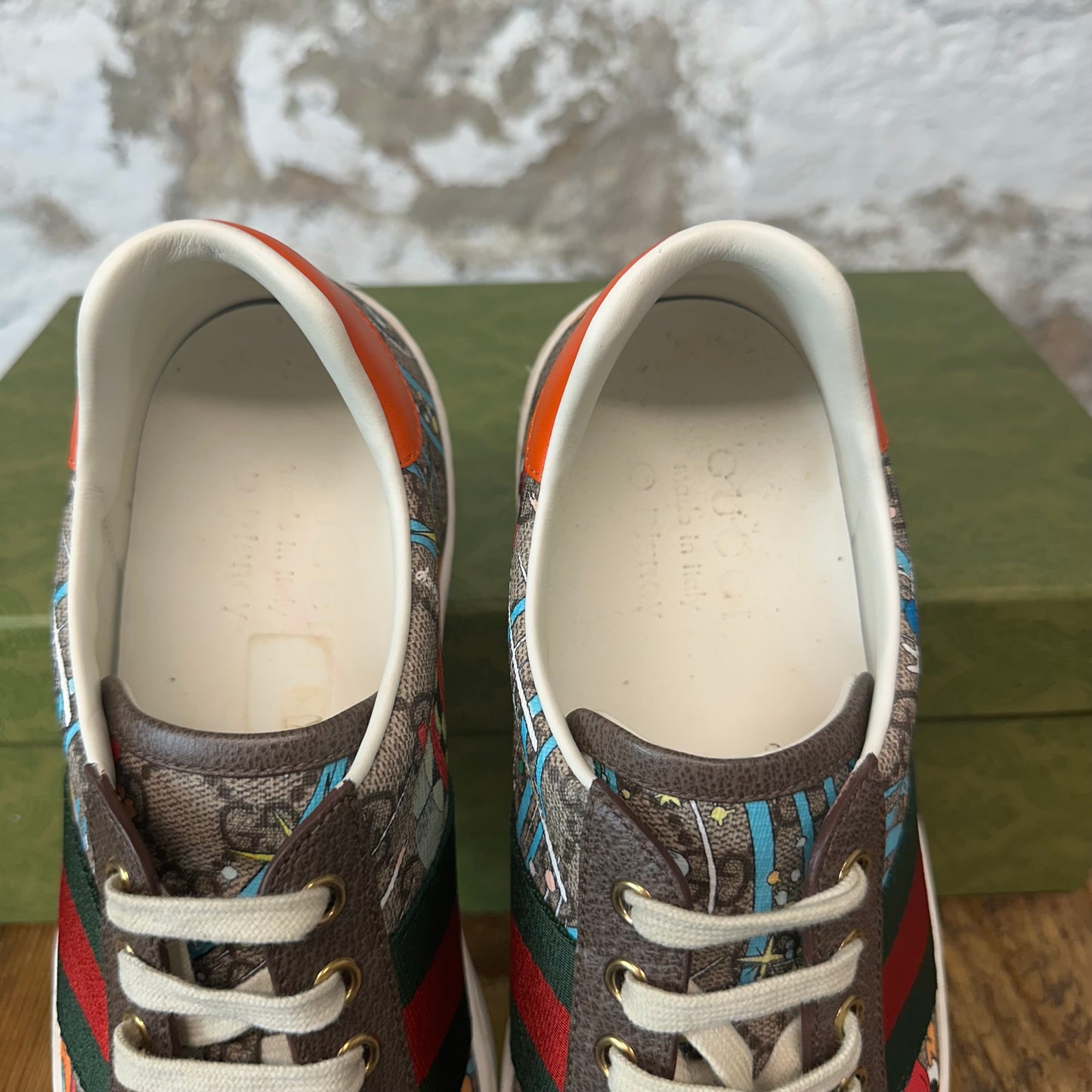 Gucci Donald Duck Monogram Ace Sneaker Sz 6.5