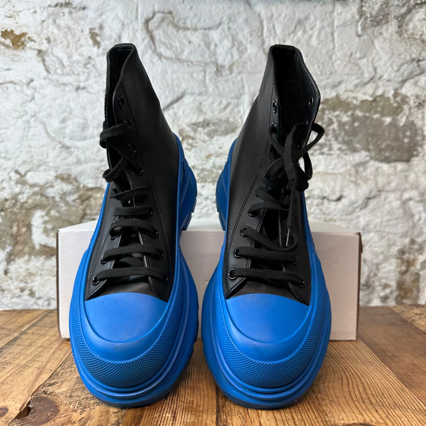 Alexander McQueen Black Blue Tread Boot Sz 9.5 (42.5)