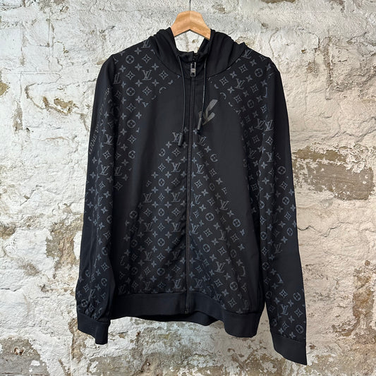 Louis Vuitton 2054 Black Monogram Heat Reactive Zip Up Jacket Sz L