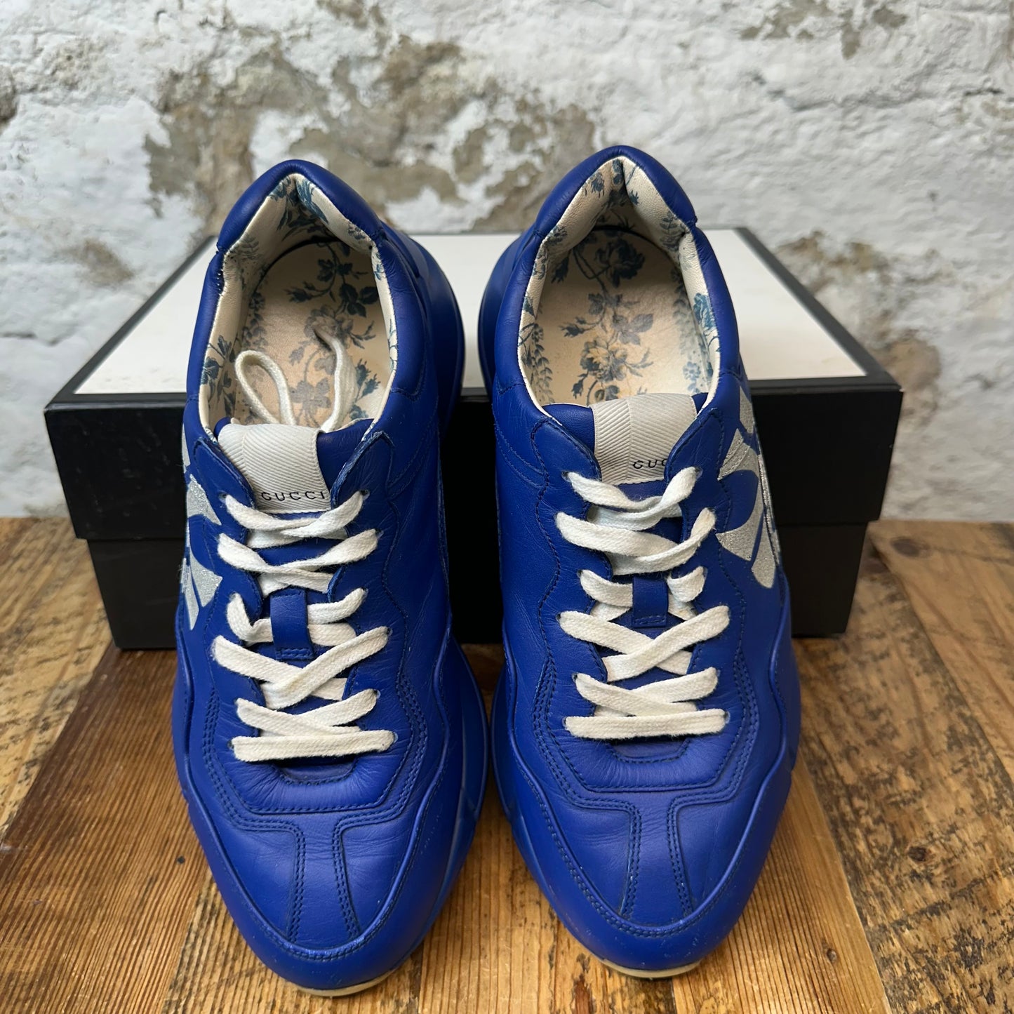 Gucci Rython NY Sparkle Blue Sneaker Sz 6.5