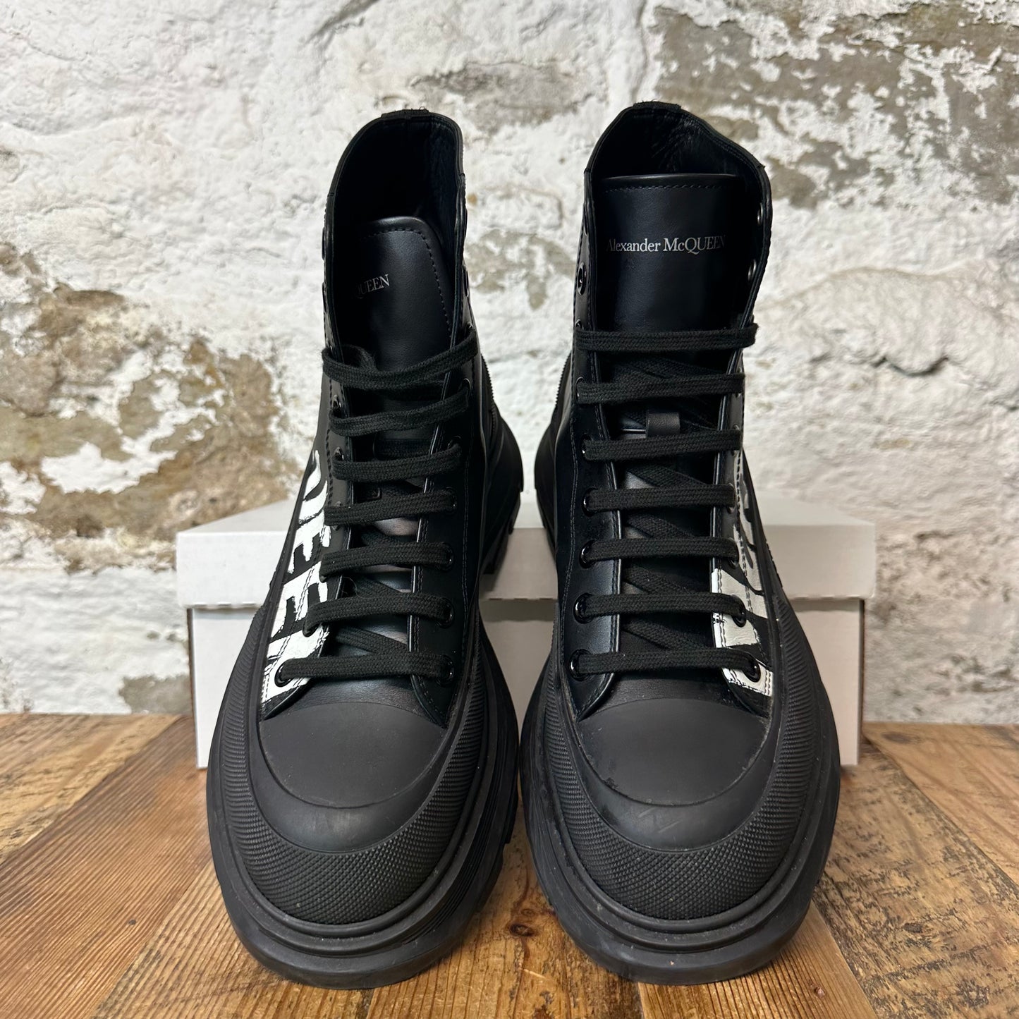 Alexander Mcqueen White Spell Black Tread Boot Sz 8 (41) No Box