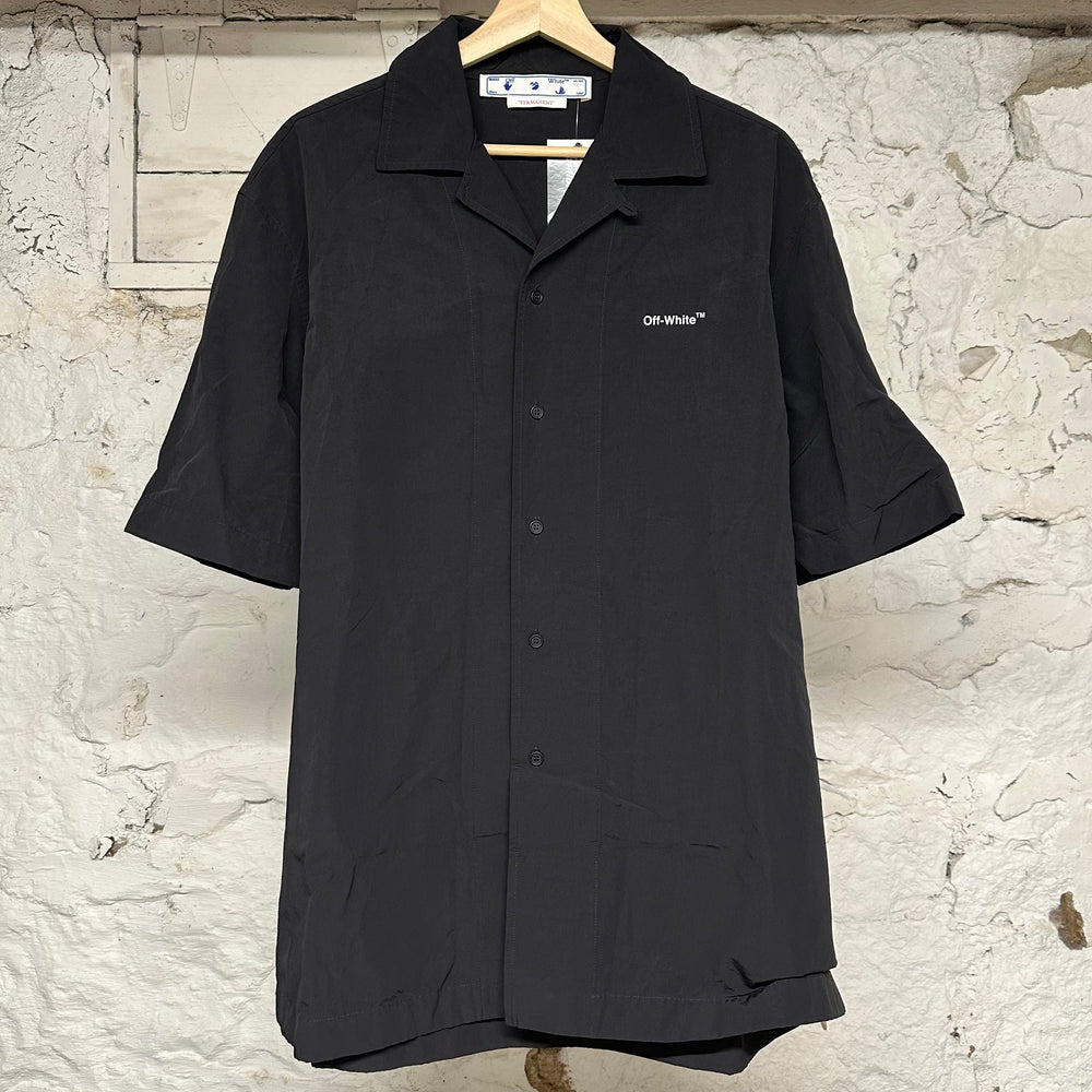 Off-White Spray Diagonals Button Up Shirt Black Sz L