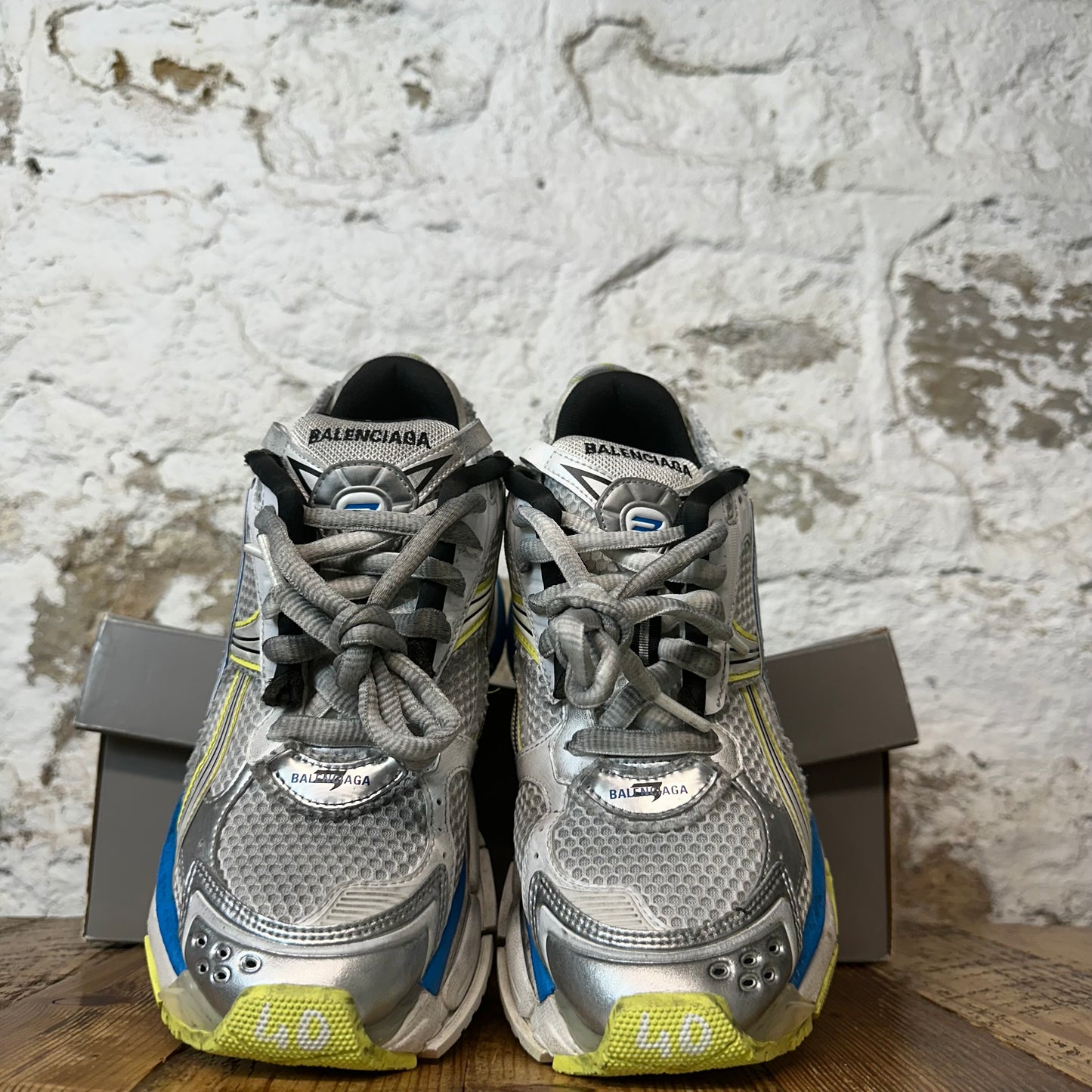 Balenciaga Runner Yellow Blue White Gray Sneaker Sz 7 (40)