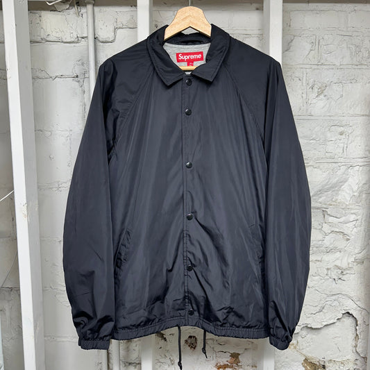 Supreme Back Spellout Black Coaches Jacket Sz M