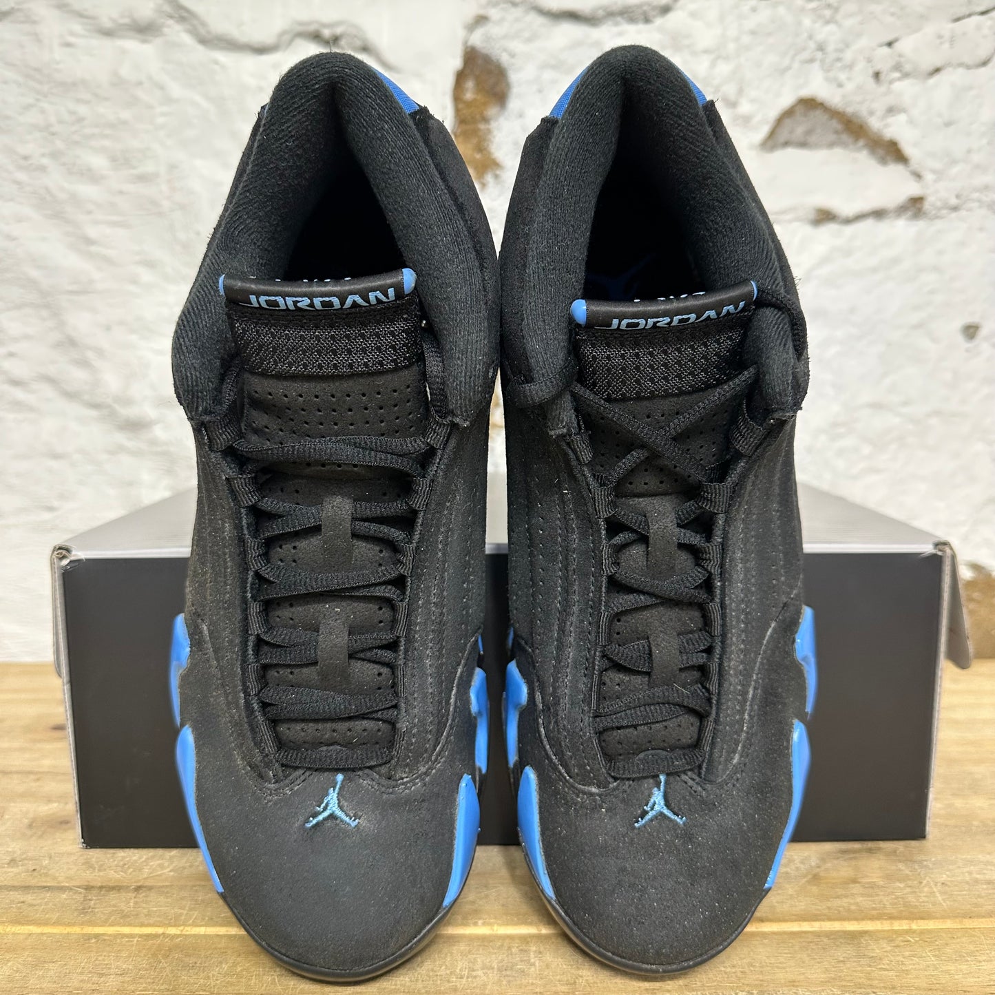 Air Jordan 14 Black University Blue Sz 8.5